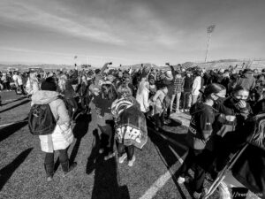 (Trent Nelson  |  The Salt Lake Tribune) Corner Canyon state football championship celebration on Friday, Nov. 20, 2020.