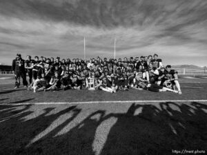 (Trent Nelson  |  The Salt Lake Tribune) Corner Canyon state football championship celebration on Friday, Nov. 20, 2020.