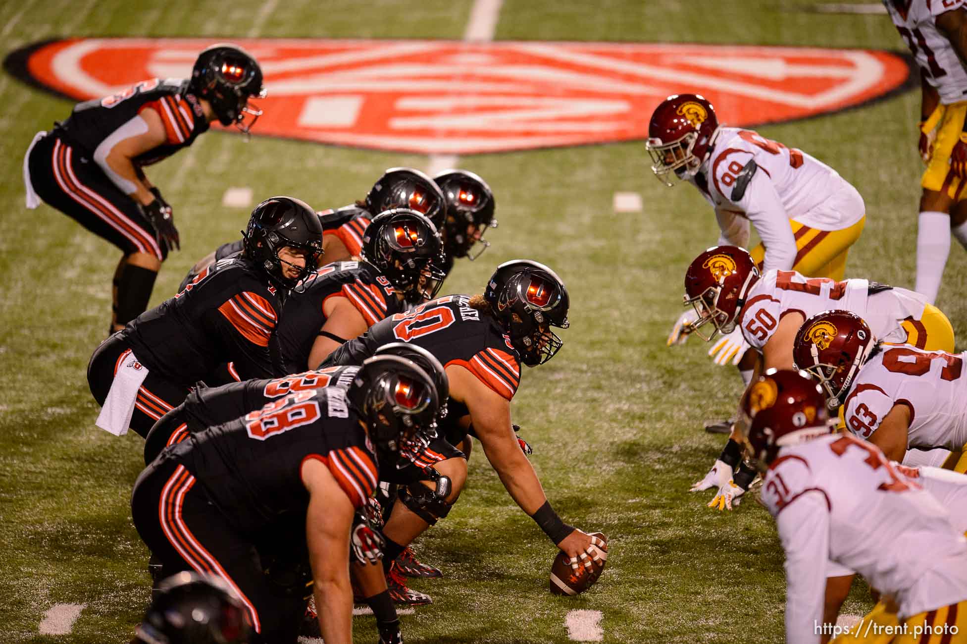 (Trent Nelson  |  The Salt Lake Tribune) The Utah Utes host the USC Trojans, NCAA football at Rice-Eccles Stadium in Salt Lake City on Saturday, Nov. 21, 2020.