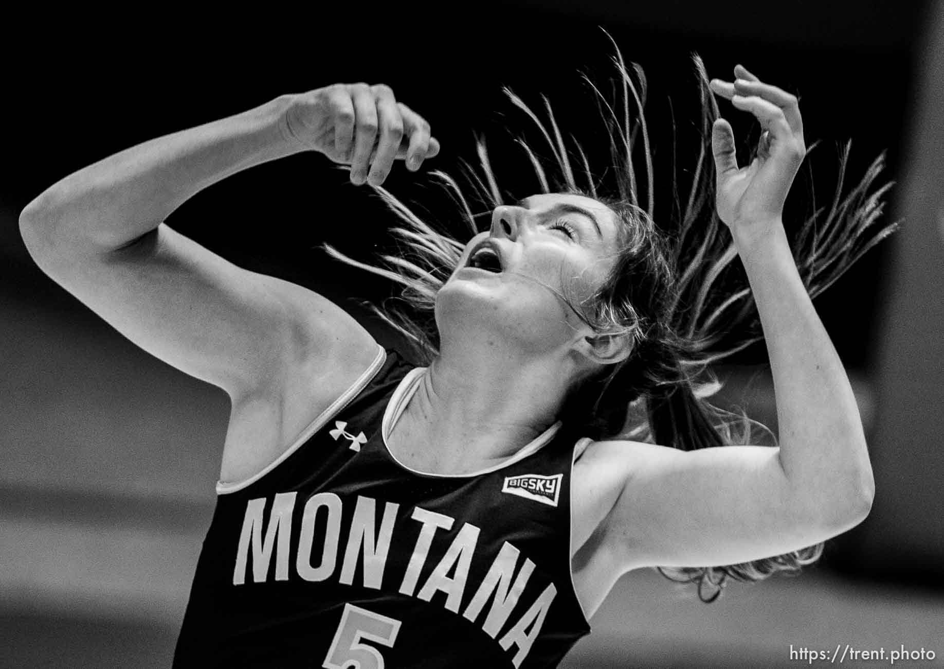 (Trent Nelson  |  The Salt Lake Tribune) Montana State Bobcats guard Ava Ranson (5) as Utah hosts Montana State, NCAA basketball in Salt Lake City on Friday, Dec. 11, 2020.