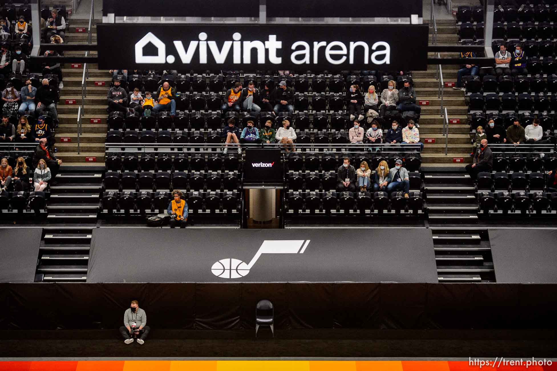 (Trent Nelson  |  The Salt Lake Tribune) A limited number of fans watch the Utah Jazz host the Minnesota Timberwolves, NBA basketball at Vivint Smart Home Arena in Salt Lake City on Saturday, Dec. 26, 2020.