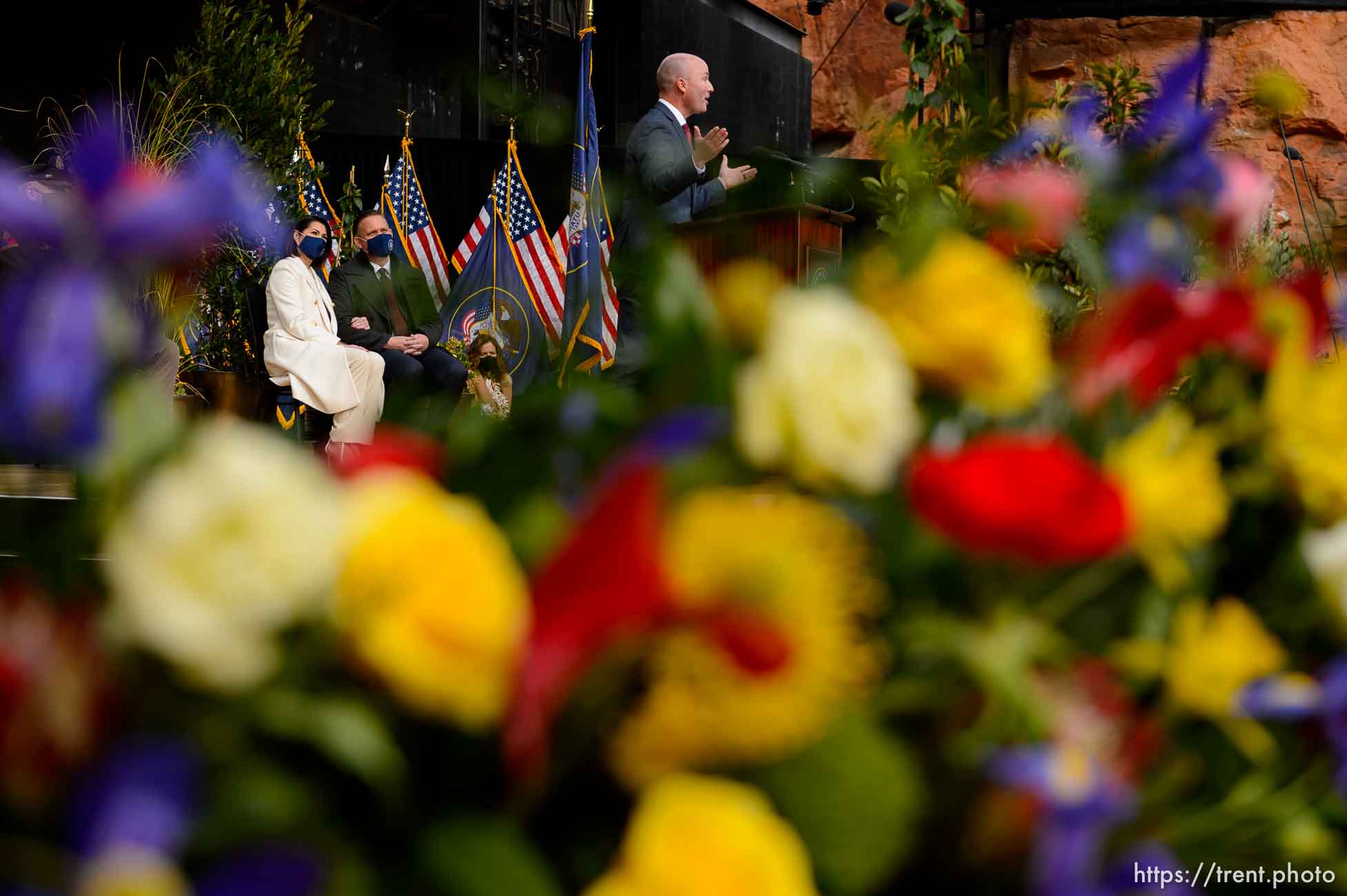 (Trent Nelson  |  The Salt Lake Tribune) The inauguration of Spencer Cox as Utah's 18th Governor at Tuacahn Center for the Arts in Ivins on Monday, Jan. 4, 2021.