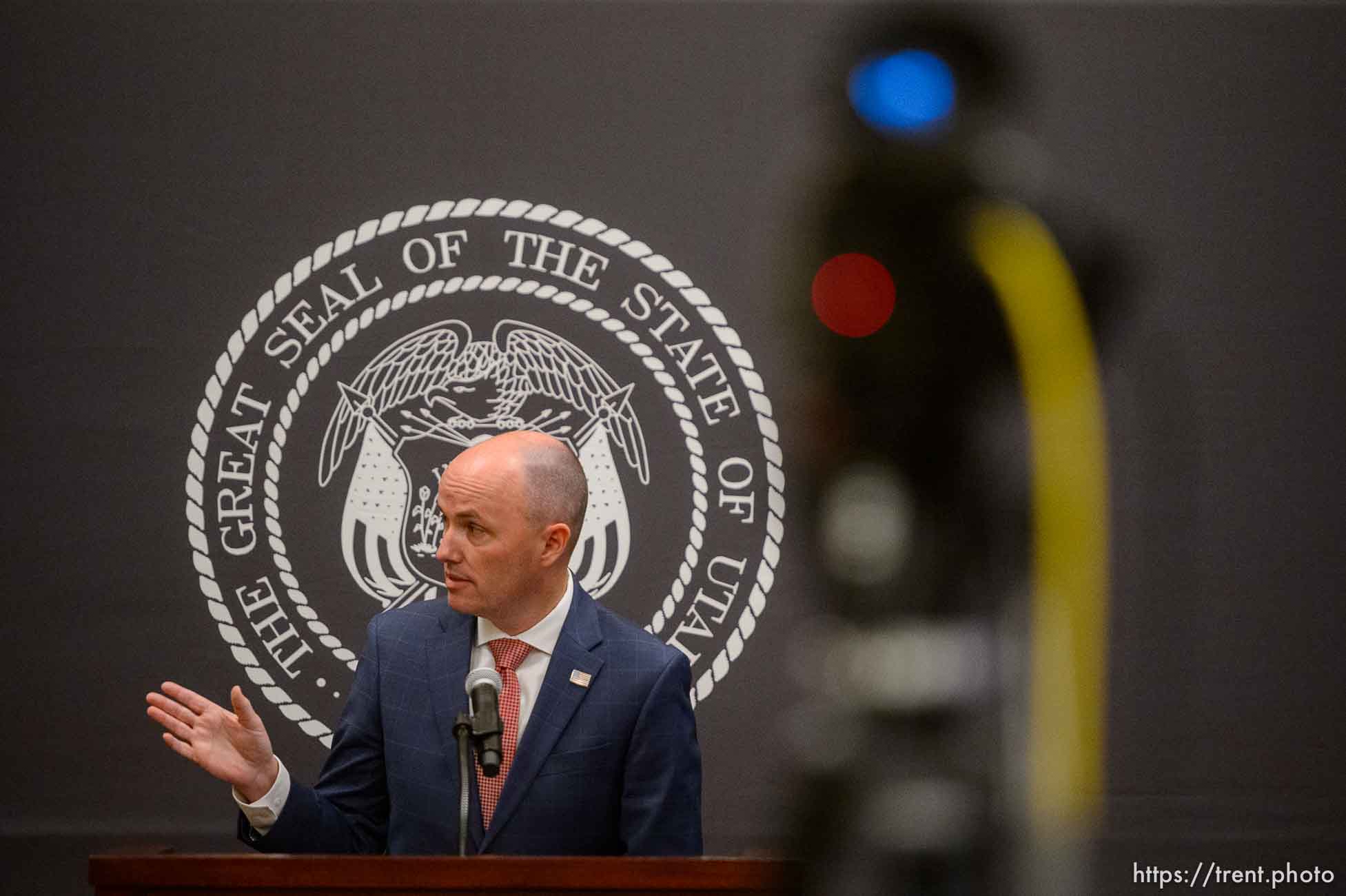 (Trent Nelson  |  The Salt Lake Tribune) Gov. Spencer Cox speaks at a news conference in Salt Lake City on Thursday, Jan. 14, 2021.