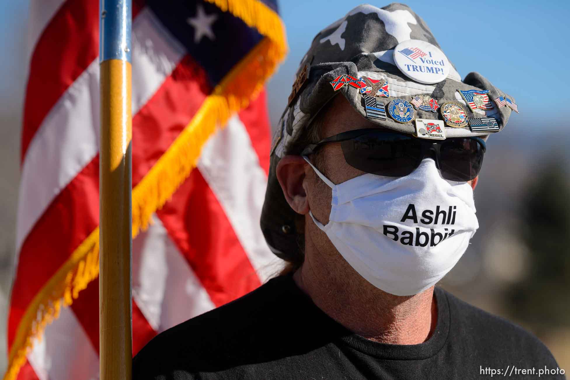 (Trent Nelson  |  The Salt Lake Tribune) Trump supporter Martin Turner at the state Capitol in Salt Lake City on Sunday, Jan. 17, 2021.