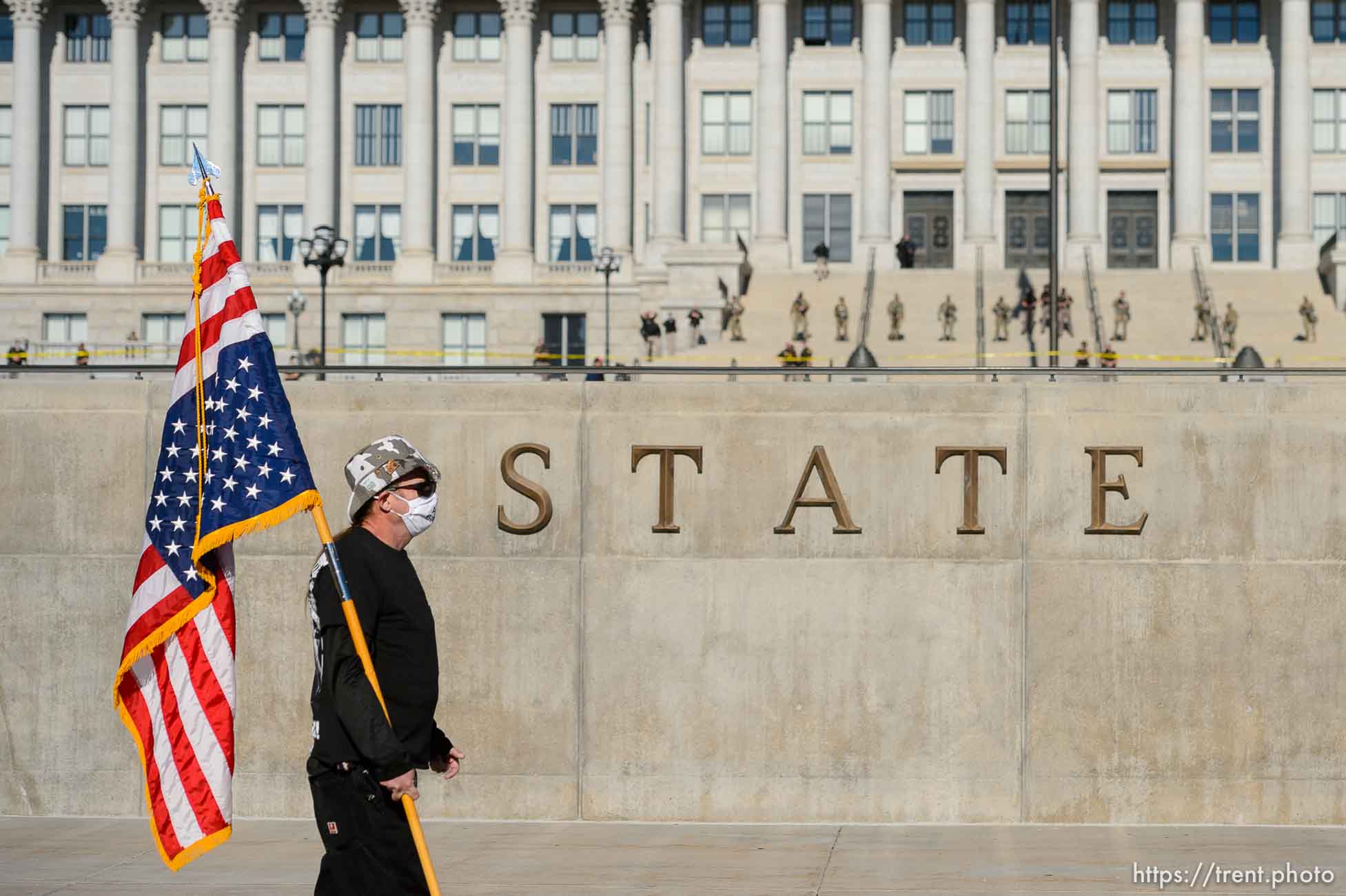 (Trent Nelson  |  The Salt Lake Tribune) Trump supporter Martin Turner at the state Capitol in Salt Lake City on Sunday, Jan. 17, 2021.