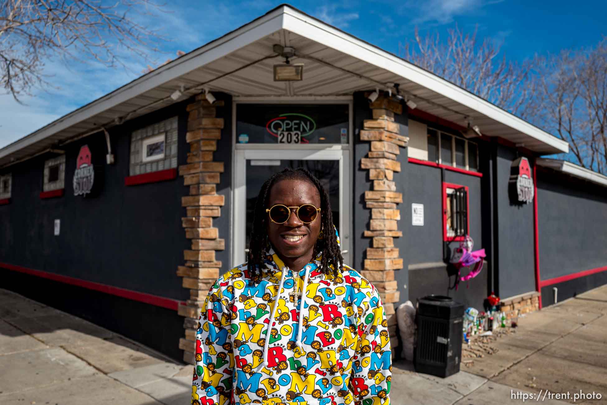 (Trent Nelson  |  The Salt Lake Tribune) Cordero Curtis in front of his market, Corner Stop, in Salt Lake City on Monday, Feb. 1, 2021.