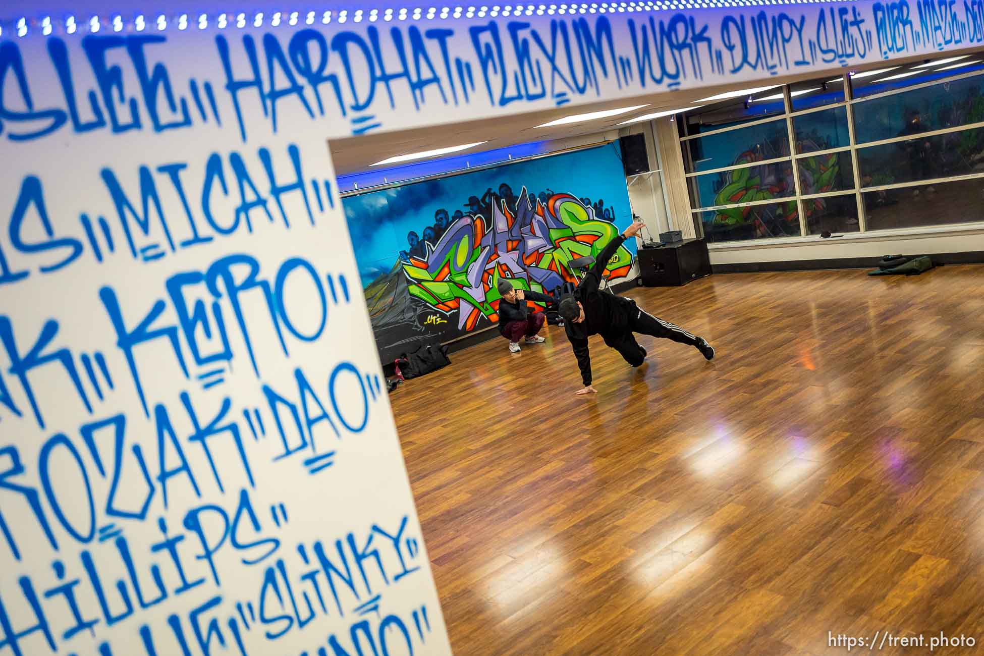 (Trent Nelson  |  The Salt Lake Tribune) 
breaking at the HERC Hip Hop Education Center in Salt Lake City on Monday, Feb. 15, 2021.