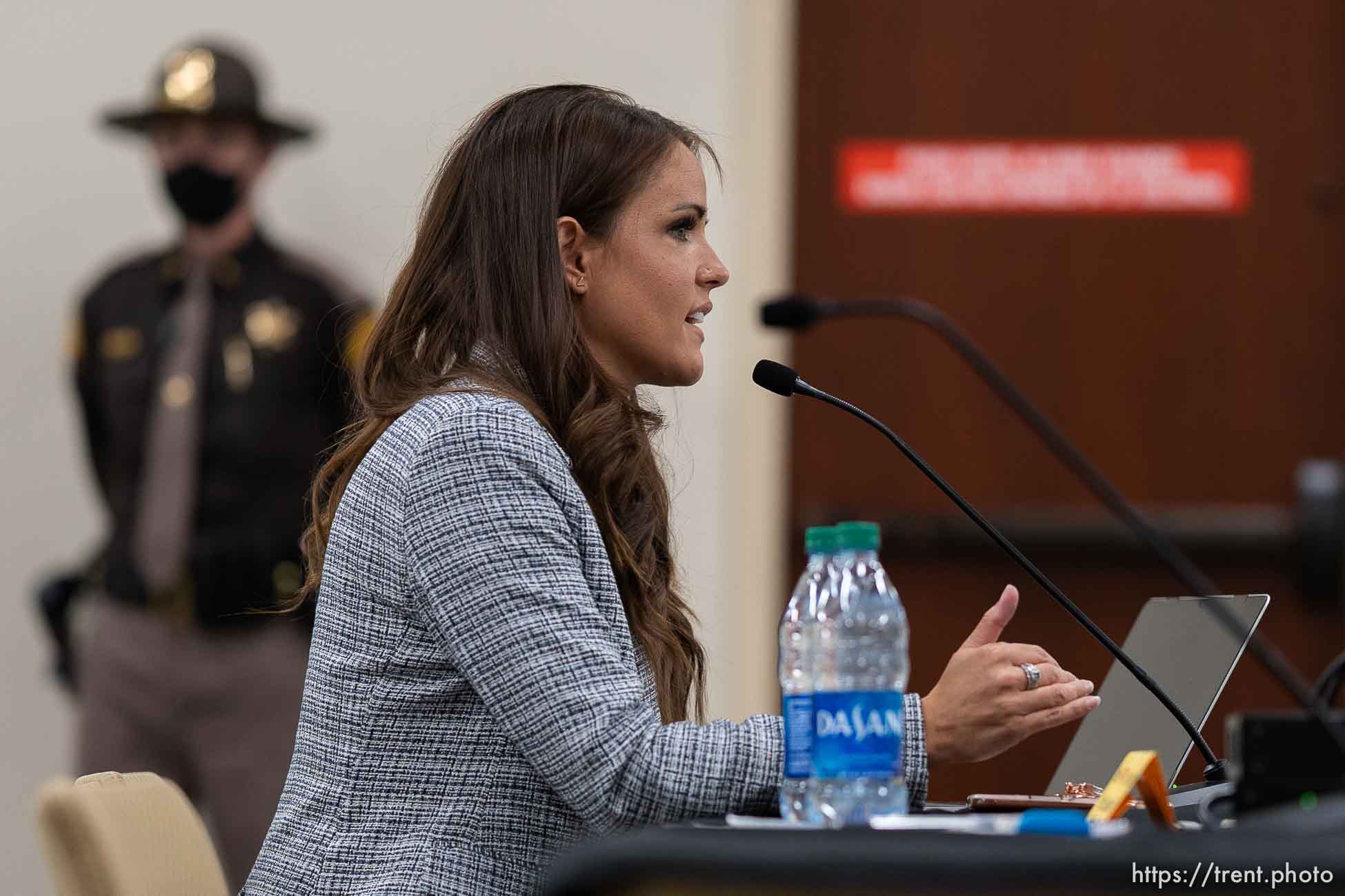 (Trent Nelson | The Salt Lake Tribune) Rep. Kera Birkeland, R-Morgan, during a hearing on HB302, a controversial bill on transgender athletics, by the Senate Health and Human Services Standing Committee at the state Capitol in Salt Lake City on Wednesday, Feb. 24, 2021.