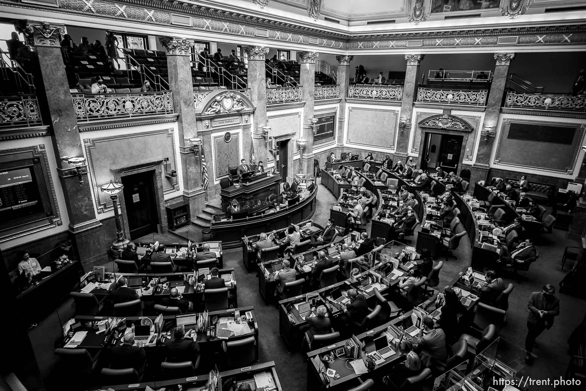 (Trent Nelson  |  The Salt Lake Tribune) house chamber the state Capitol in Salt Lake City on Tuesday, March 2, 2021.