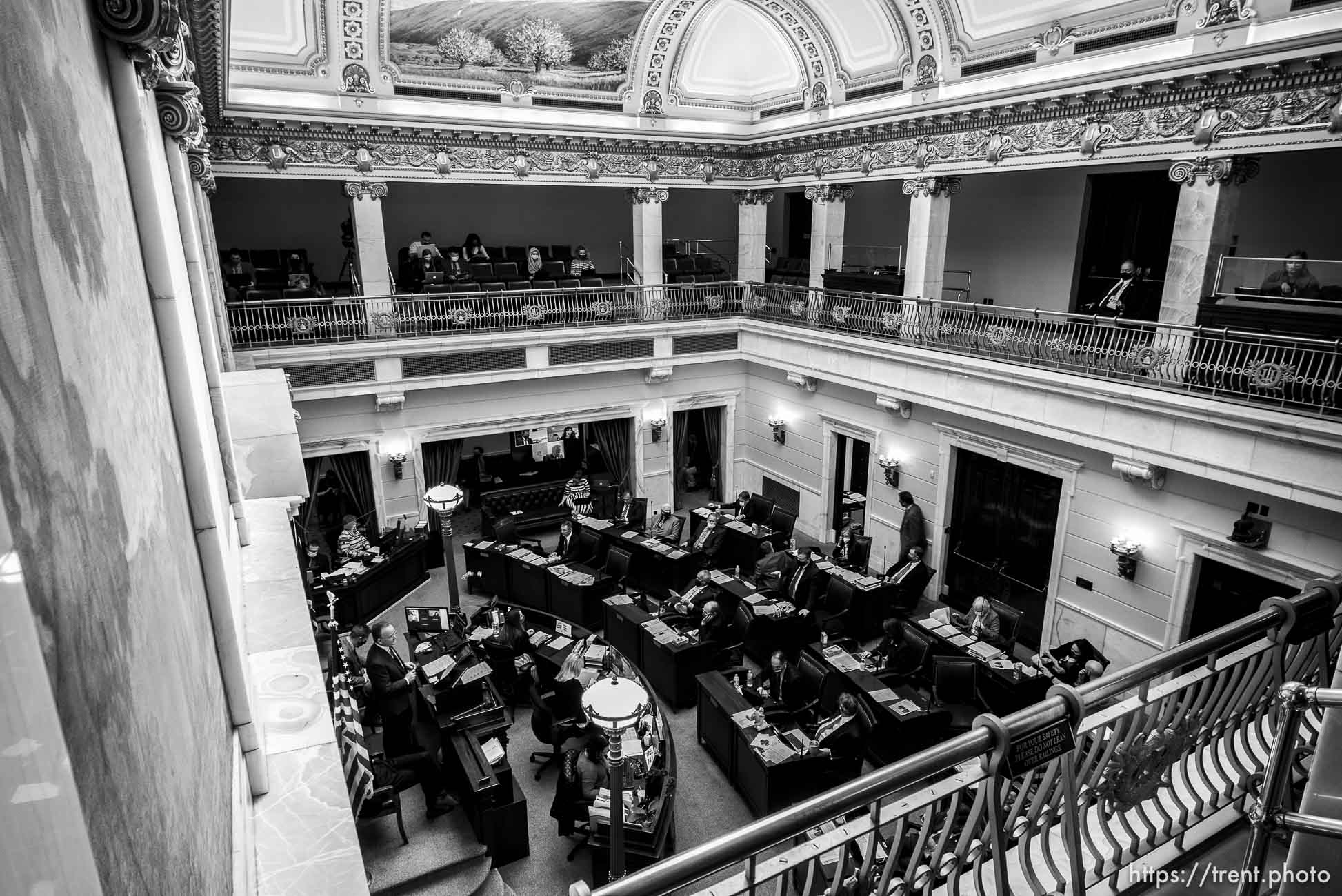 (Trent Nelson  |  The Salt Lake Tribune) senate chamber the state Capitol in Salt Lake City on Tuesday, March 2, 2021.