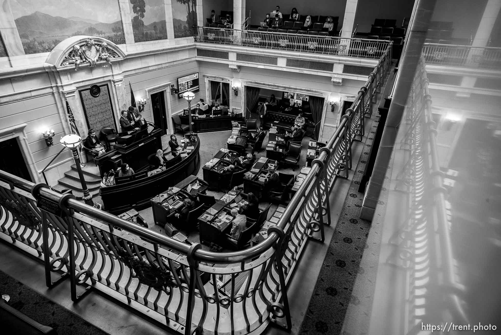 (Trent Nelson  |  The Salt Lake Tribune) senate chamber the state Capitol in Salt Lake City on Tuesday, March 2, 2021.