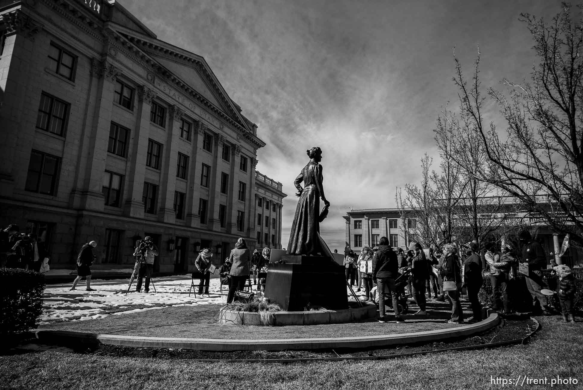 (Trent Nelson  |  The Salt Lake Tribune) 
as people gather in support of the Equal Rights Amendment (ERA) at the state Capitol in Salt Lake City on Tuesday, March 2, 2021.