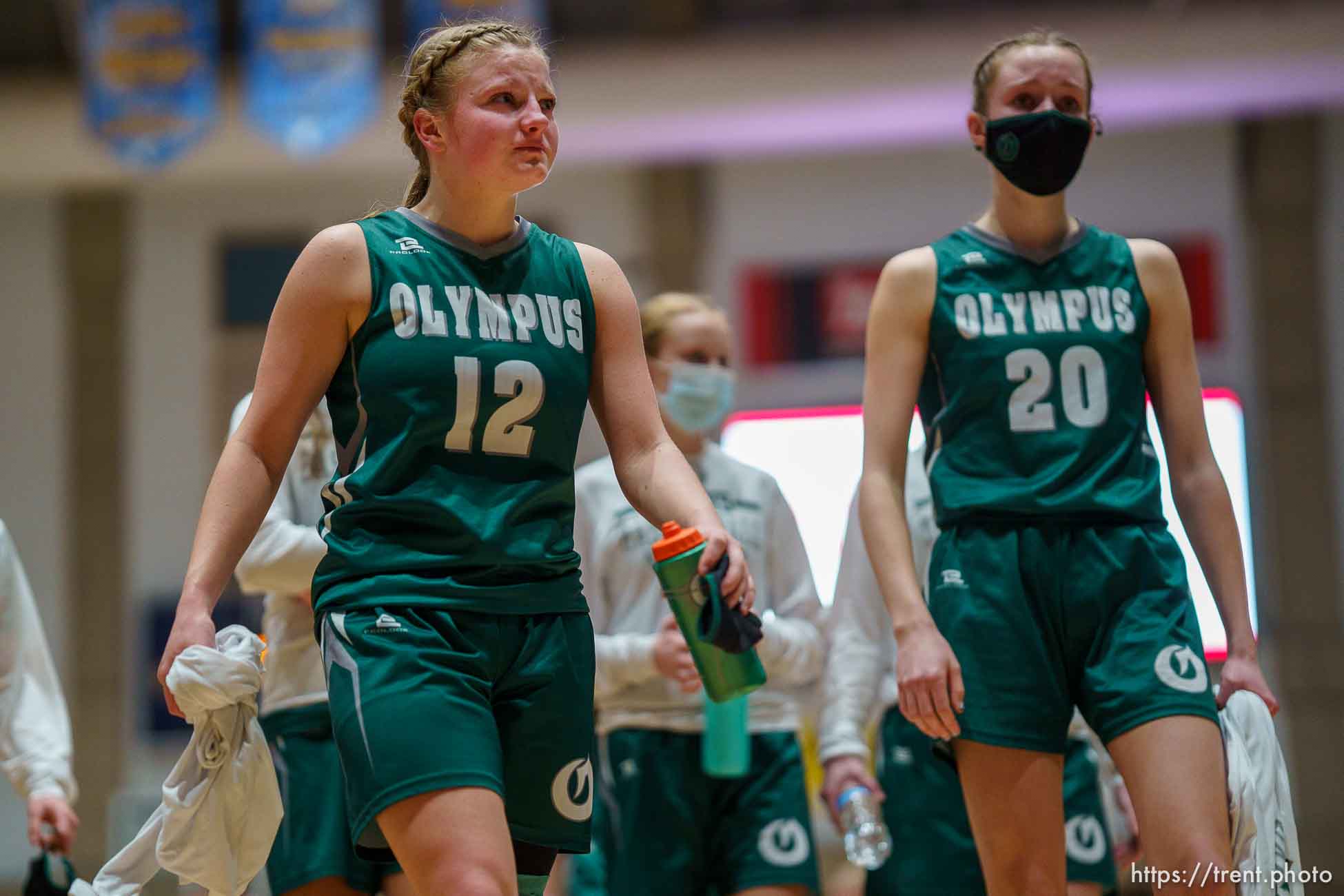 (Trent Nelson  |  The Salt Lake Tribune) Olympus vs Farmington, high school basketball semifinals, in Taylorsville on Friday, March 5, 2021. Olympus's Brooklyn Davies