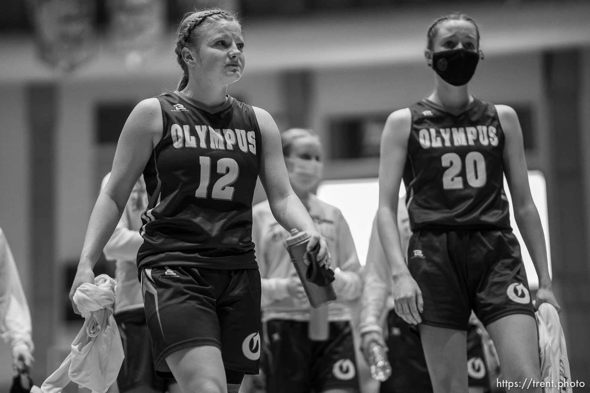 (Trent Nelson  |  The Salt Lake Tribune) Olympus vs Farmington, high school basketball semifinals, in Taylorsville on Friday, March 5, 2021. Olympus's Brooklyn Davies