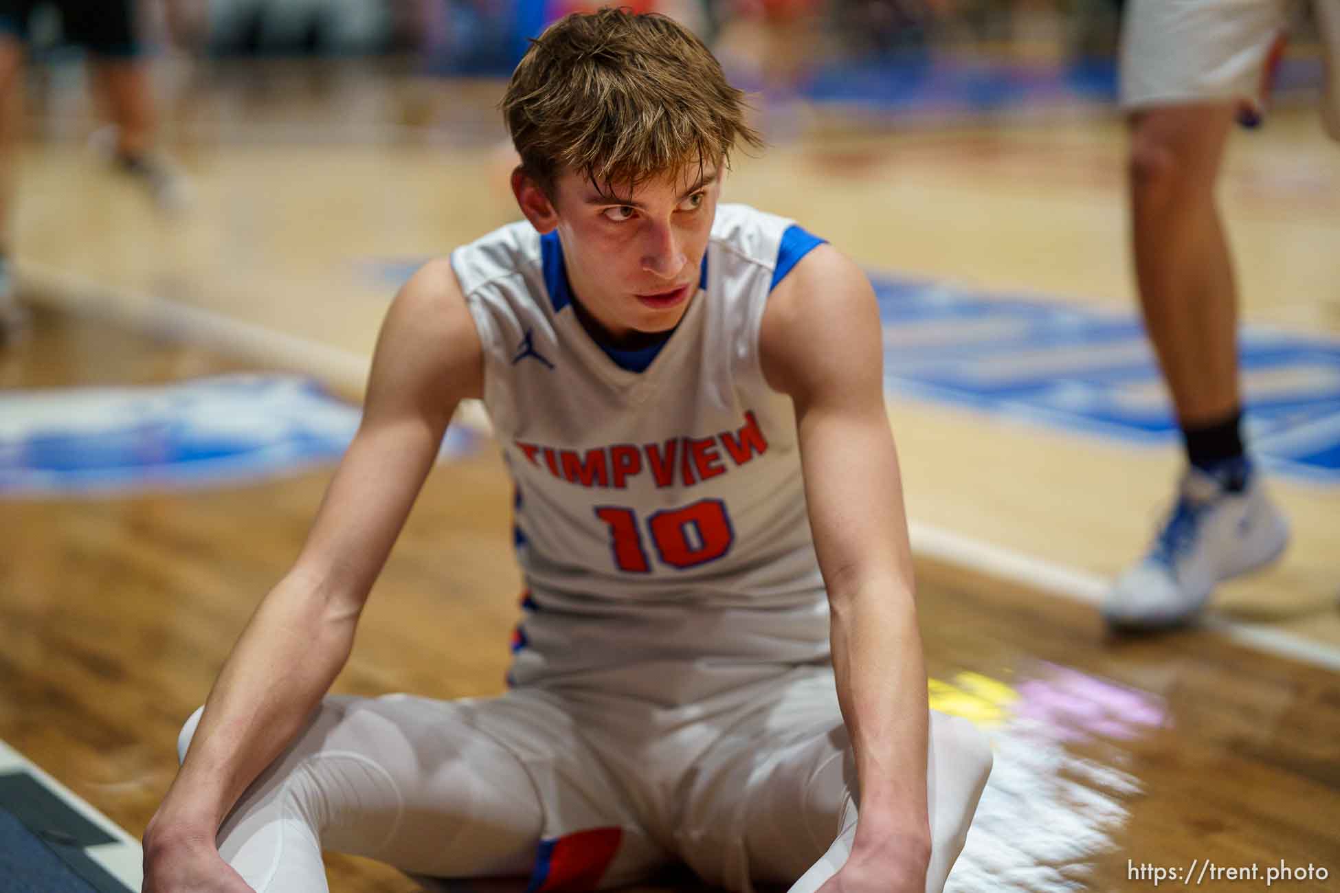 (Trent Nelson  |  The Salt Lake Tribune) Timpview vs Farmington, high school basketball semifinals, in Taylorsville on Friday, March 5, 2021. Jake Wahlin