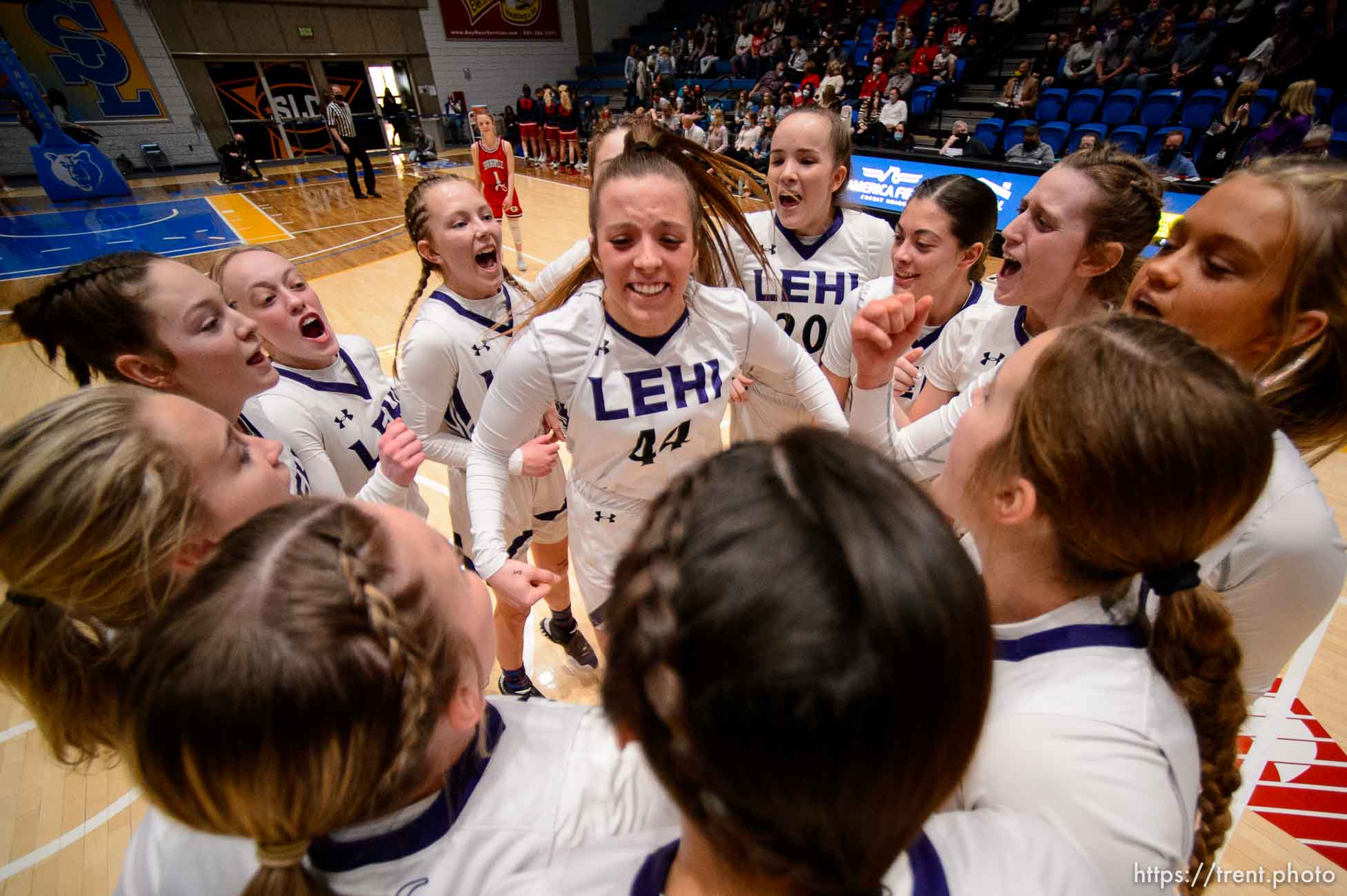 (Trent Nelson  |  The Salt Lake Tribune) Lehi vs Sproingville, high school basketball semifinals, in Taylorsville on Friday, March 5, 2021. Jamisyn Heaton