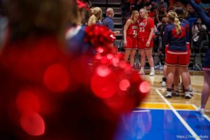 (Trent Nelson  |  The Salt Lake Tribune) 
as Springville faces Farmington High School in the 5A girls basketball state championship game, in Taylorsville on Saturday, March 6, 2021.  Lauryn Deede, Addisyn Johnson