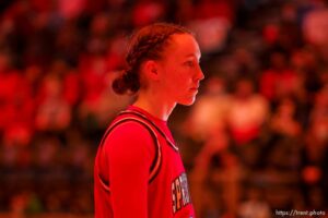 (Trent Nelson  |  The Salt Lake Tribune) 
as Springville faces Farmington High School in the 5A girls basketball state championship game, in Taylorsville on Saturday, March 6, 2021.  Kayla Porray