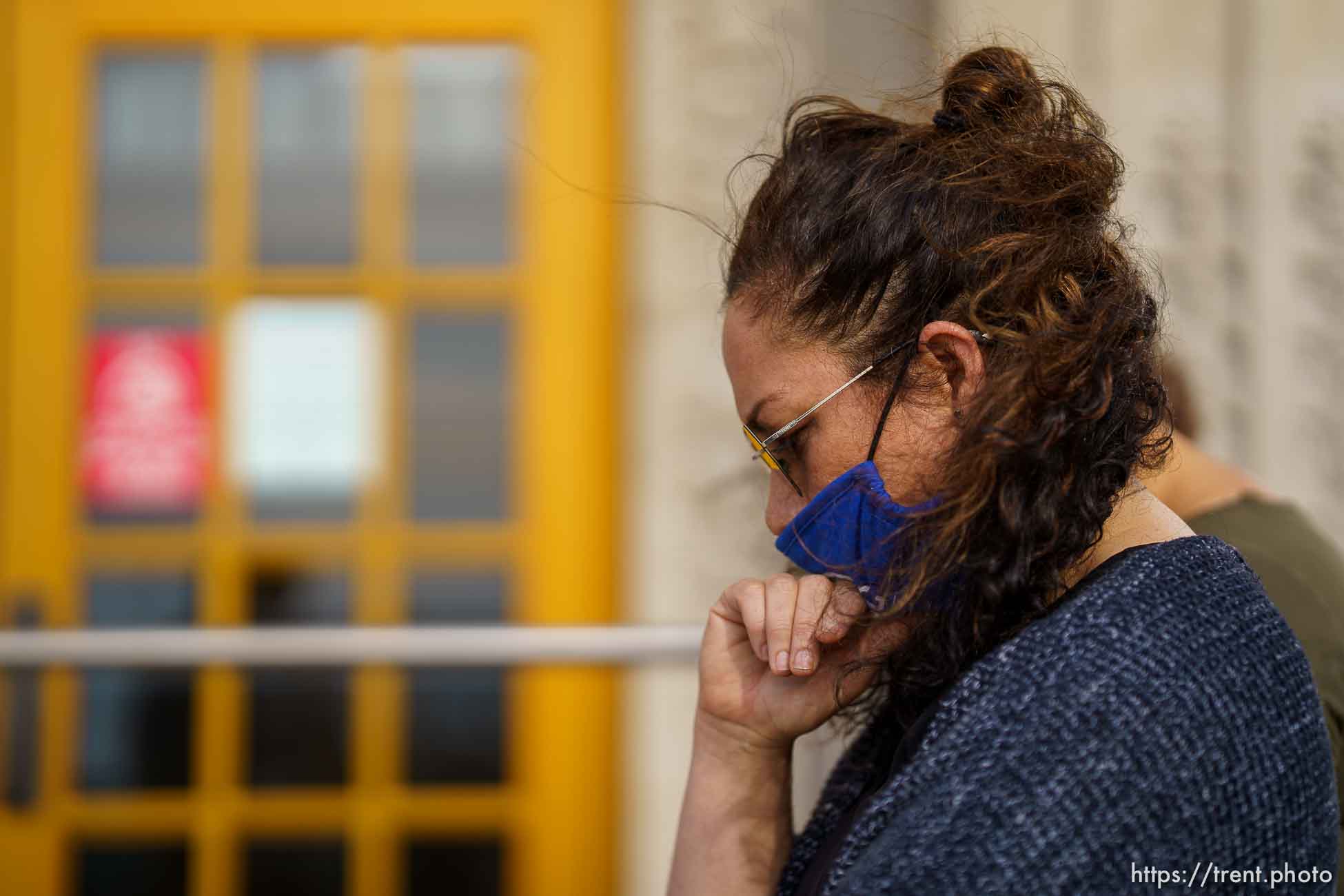 (Trent Nelson  |  The Salt Lake Tribune) Dr. Lea Lani Kinikini during a moment of silence at vigil for the victims of the Atlanta shooting, at Salt Lake Community College on Friday, March 19, 2021.