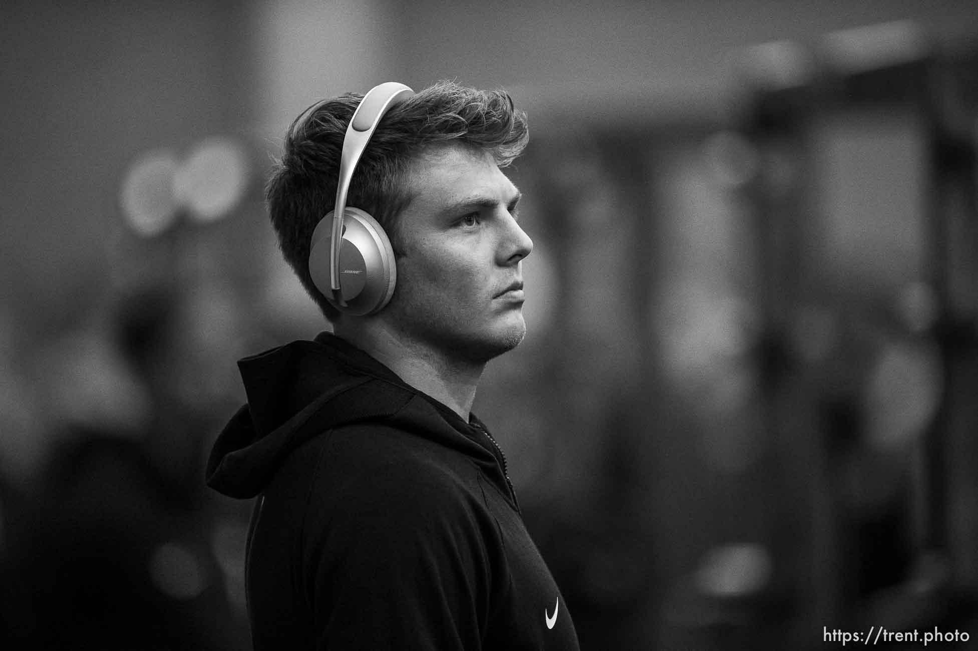 (Trent Nelson  |  The Salt Lake Tribune) BYU quarterback Zach Wilson prepares to work out for NFL scouts during BYU Pro Day, in Provo on Friday, March 26, 2021.