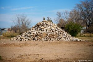 (Trent Nelson  |  The Salt Lake Tribune) A demolished lot in Syracuse on Tuesday, April 13, 2021. A new UDOT highway project is planned in the area.