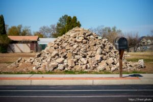 (Trent Nelson  |  The Salt Lake Tribune) A demolished lot in Syracuse on Tuesday, April 13, 2021. A new UDOT highway project is planned in the area.