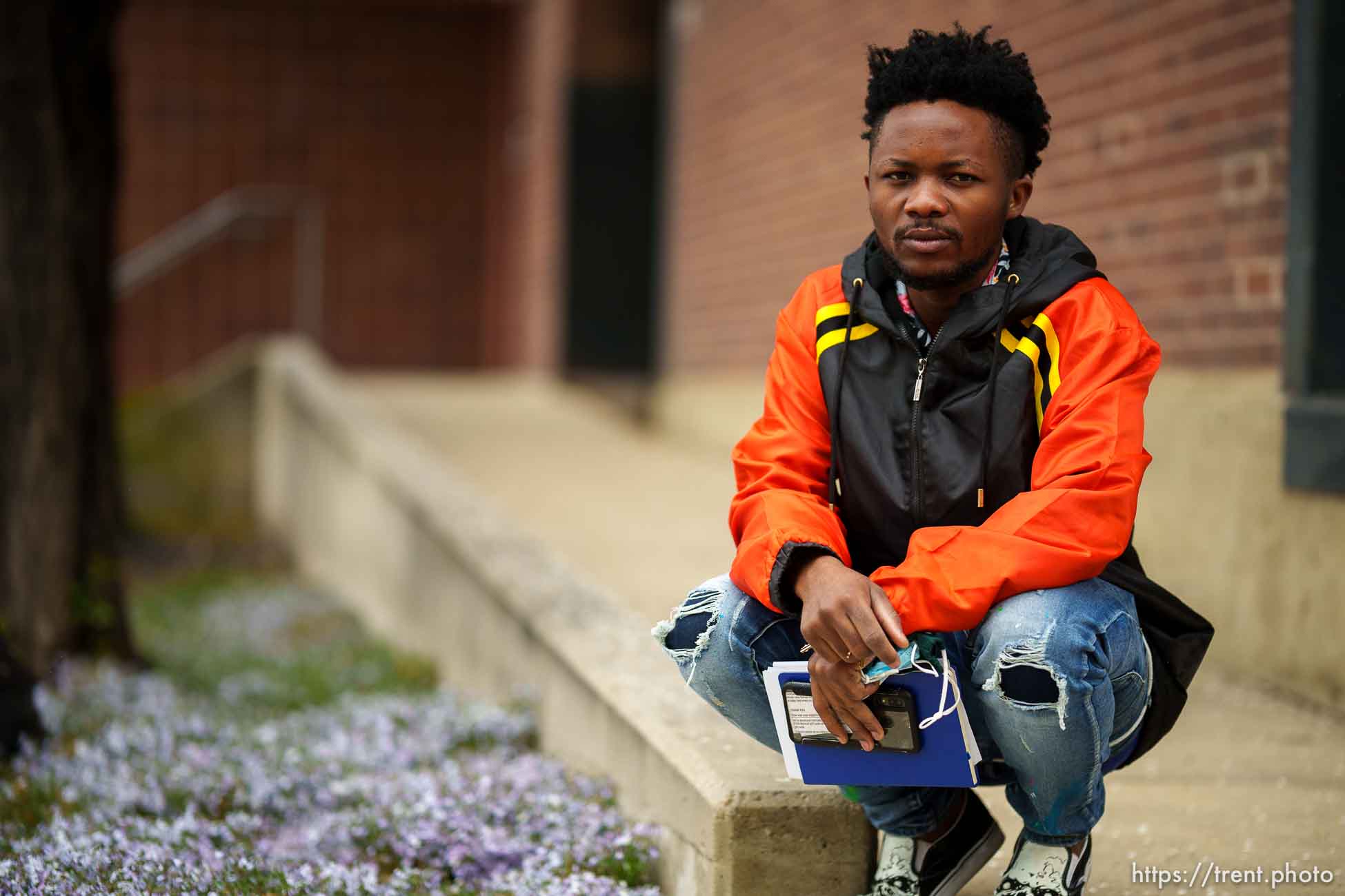 (Trent Nelson  |  The Salt Lake Tribune) Poneo Ondja, a refugee from Congo, in Salt Lake City on Friday, April 16, 2021.