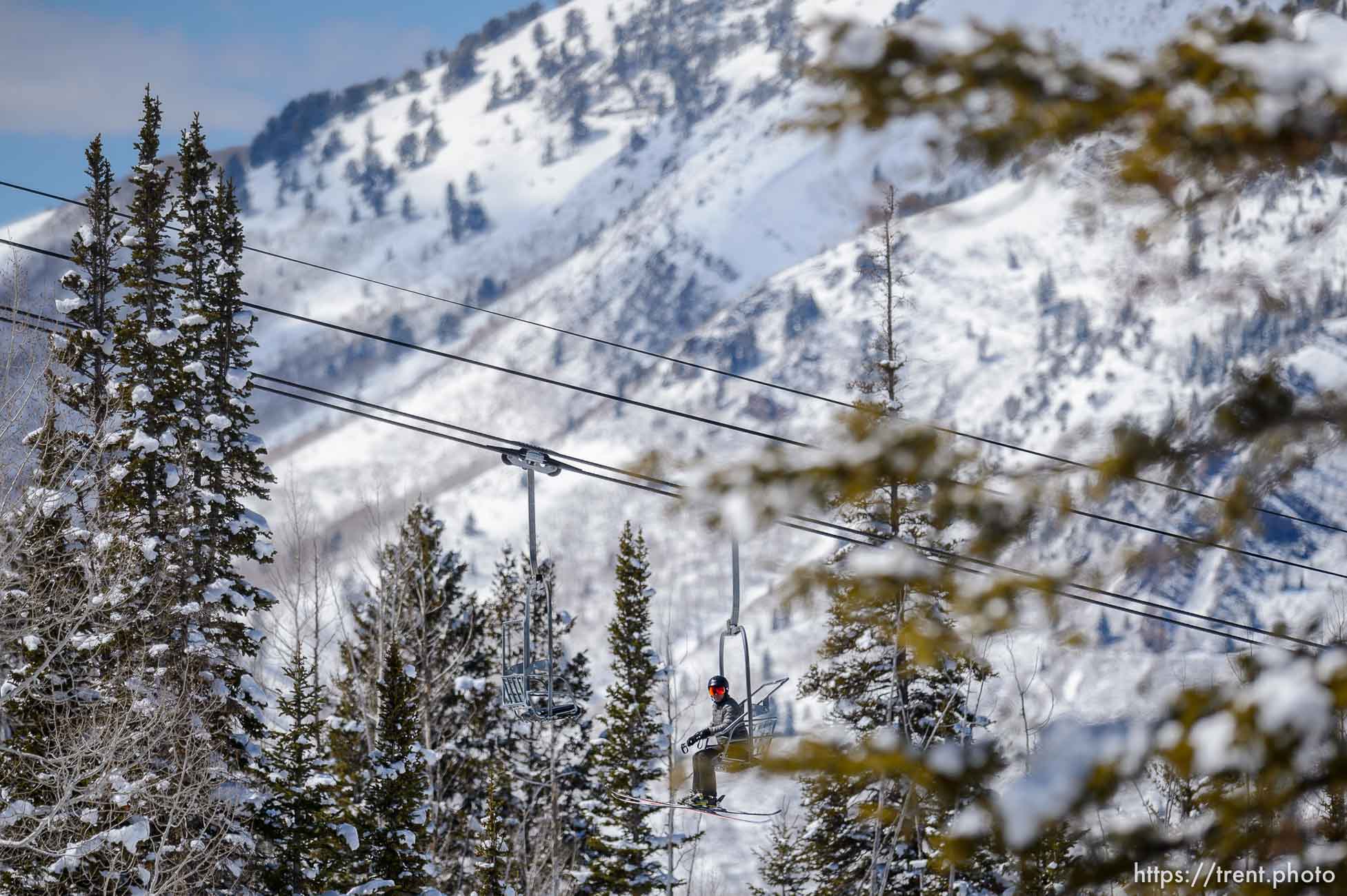 (Trent Nelson  |  The Salt Lake Tribune) Skiers at Solitude on Saturday, April 17, 2021.