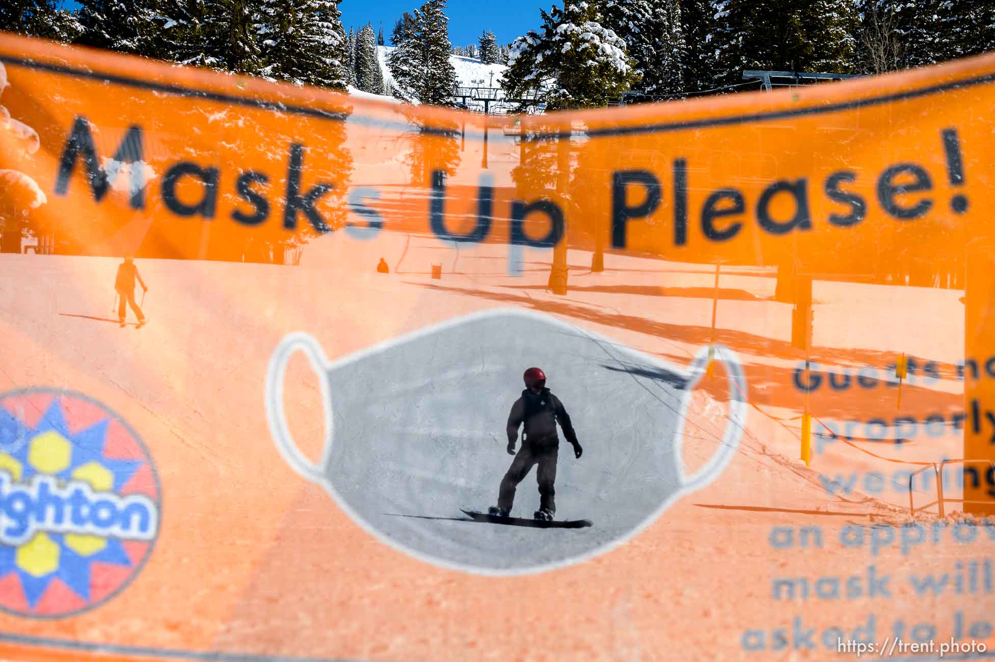 (Trent Nelson  |  The Salt Lake Tribune) Skiers at Brighton on Saturday, April 17, 2021.