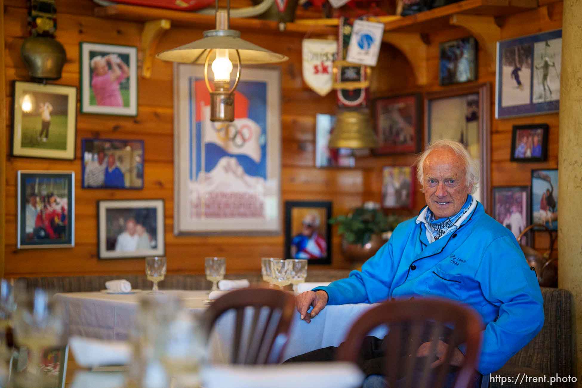 (Trent Nelson  |  The Salt Lake Tribune) Adolph Imboden at his restaurant, Adolph's Restaurant on Tuesday, April 20, 2021. Adolph's, a Park City institution and favorite of elite skiers from around the world, is closing after 47 years in business.