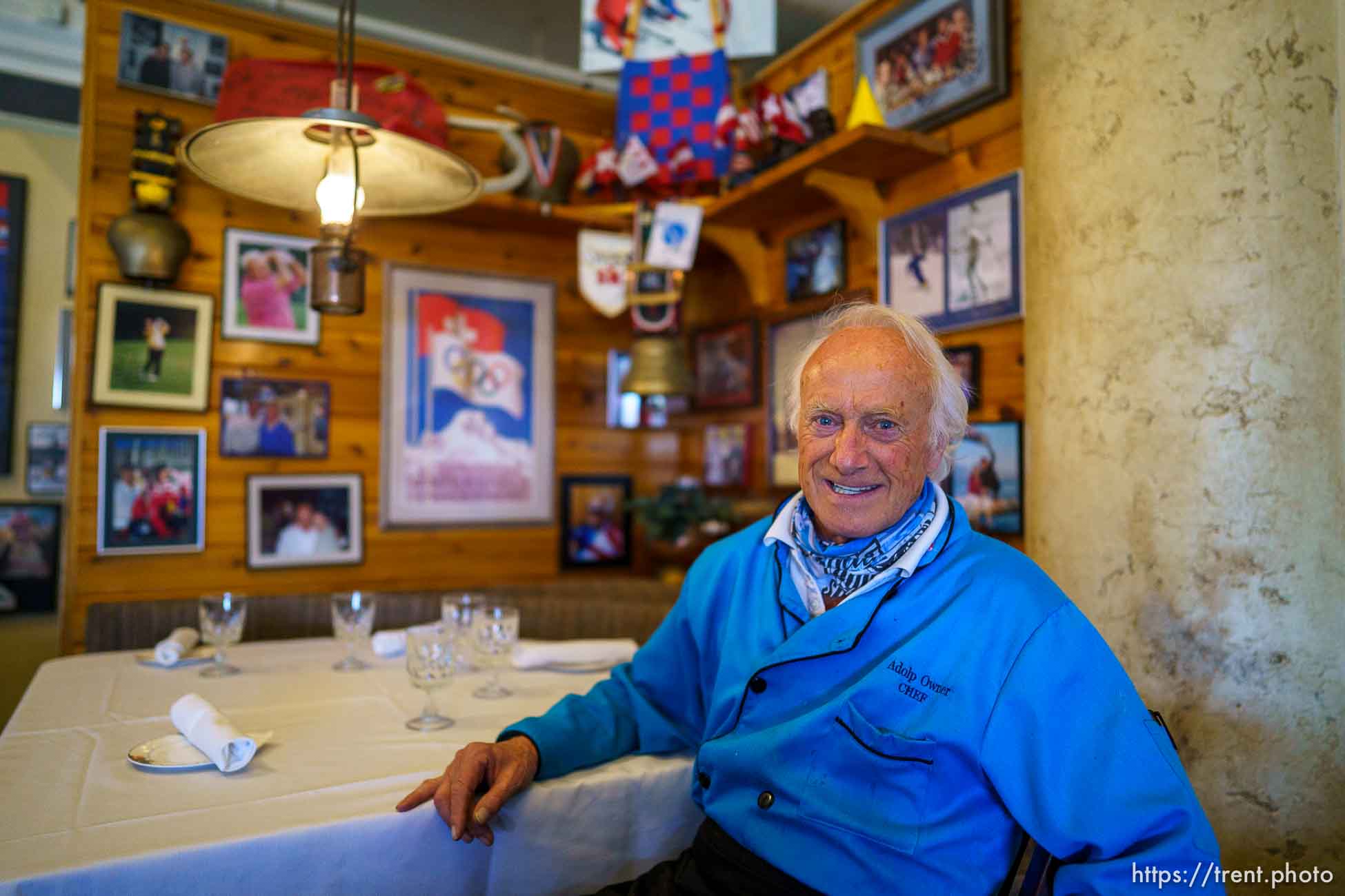 (Trent Nelson  |  The Salt Lake Tribune) Adolph Imboden at his restaurant, Adolph's Restaurant on Tuesday, April 20, 2021. Adolph's, a Park City institution and favorite of elite skiers from around the world, is closing after 47 years in business.