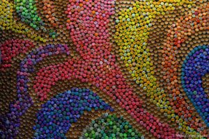 (Trent Nelson  |  The Salt Lake Tribune) Bottle cap artwork at ROCTACO in Salt Lake City on Monday, April 26, 2021.