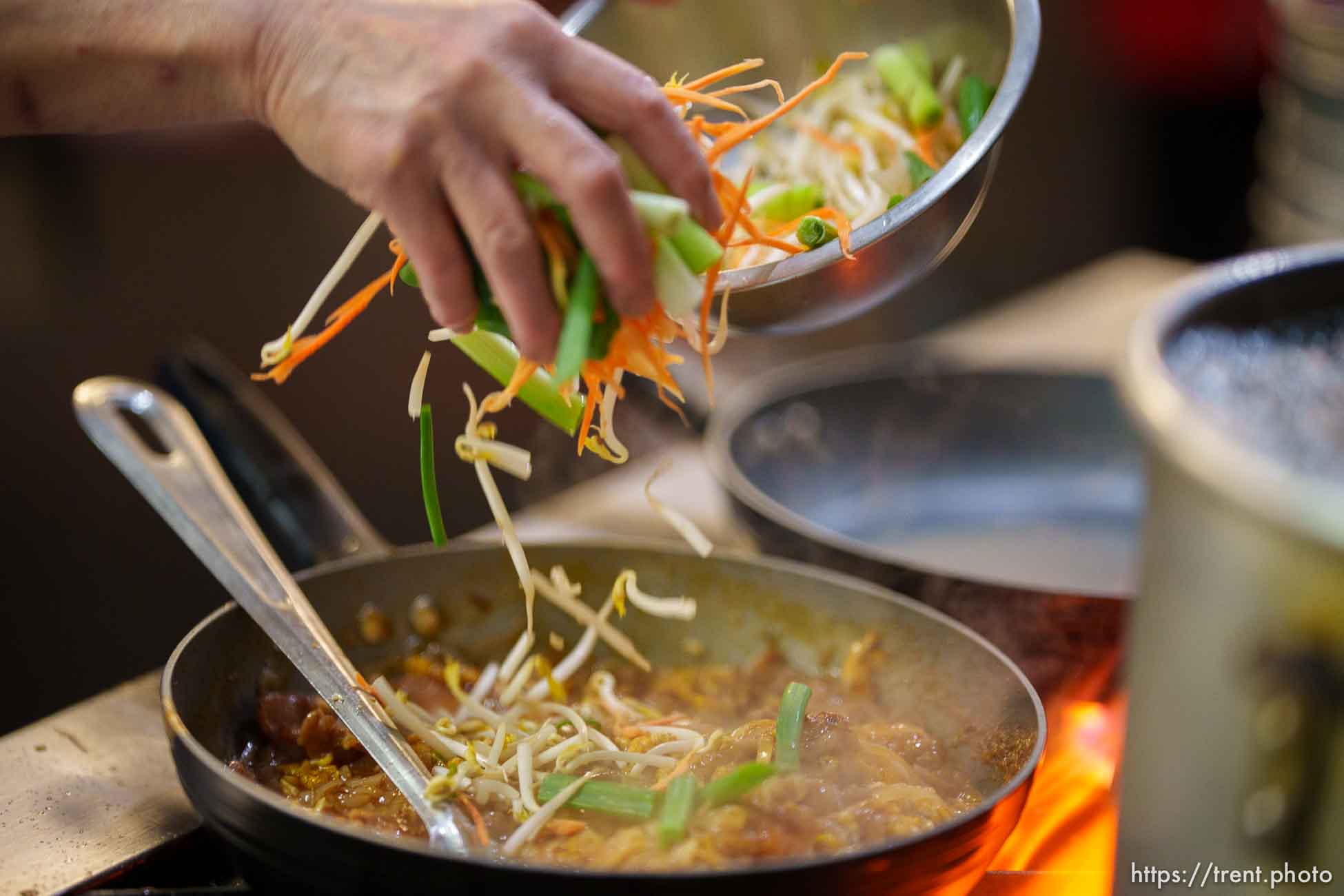 (Trent Nelson  |  The Salt Lake Tribune) Hang Nguyen in the kitchen at Tuk Tuk’s in West Valley City on Monday, April 26, 2021.