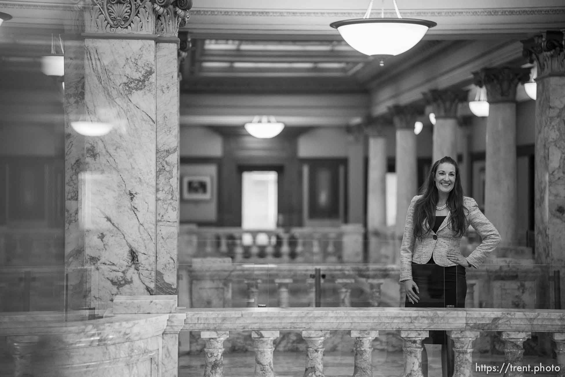 (Trent Nelson  |  The Salt Lake Tribune) Amelia Powers Gardner after being sworn in as Utah County Commissioner in Provo on Thursday, April 29, 2021. Powers Gardner replaces Tanner Ainge and is the first woman ever to serve on the commission.