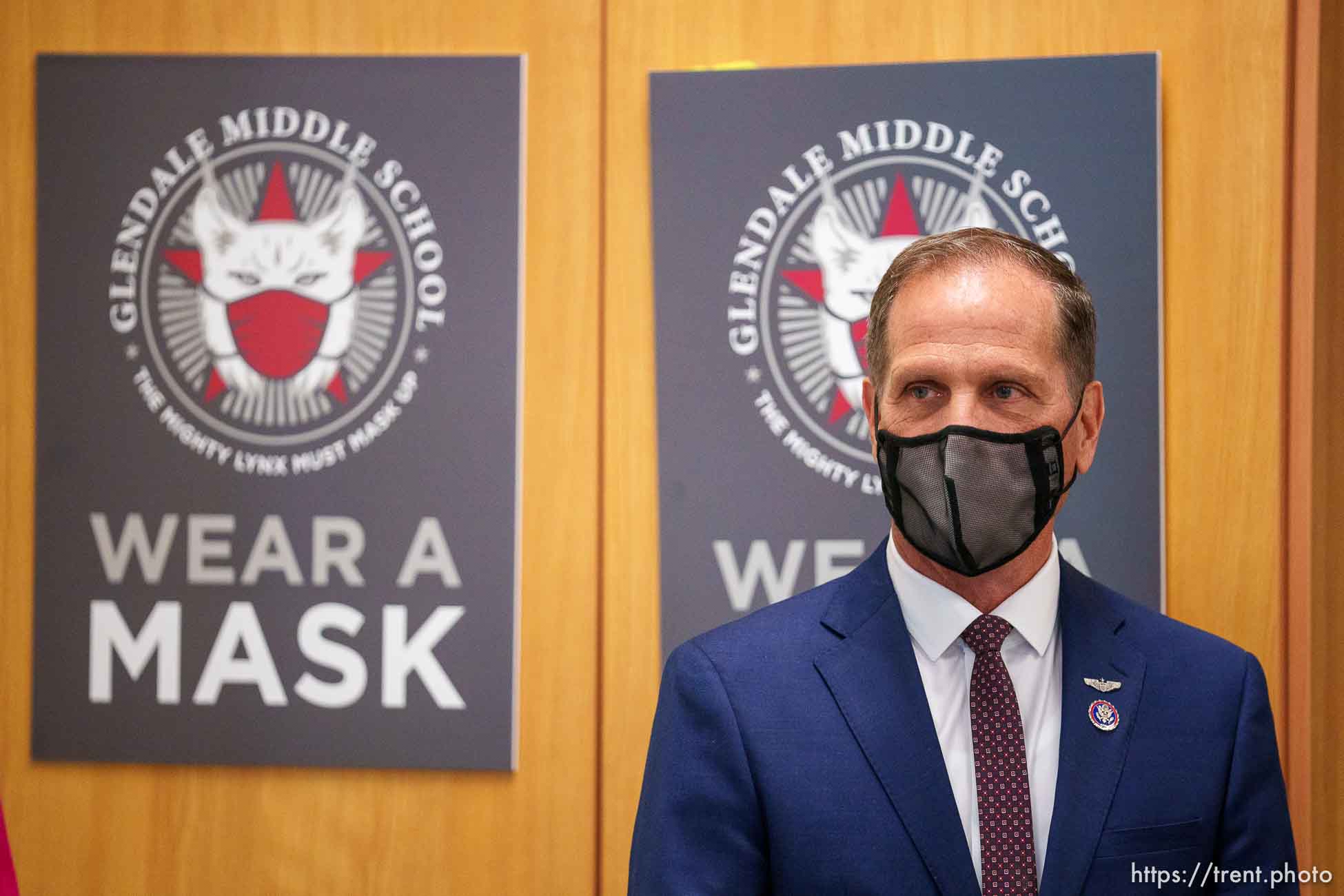 (Trent Nelson  |  The Salt Lake Tribune) Rep. Chris Stewart during a visit with first lady Jill Biden to Glendale Middle School in Salt Lake City on Wednesday, May 5, 2021.