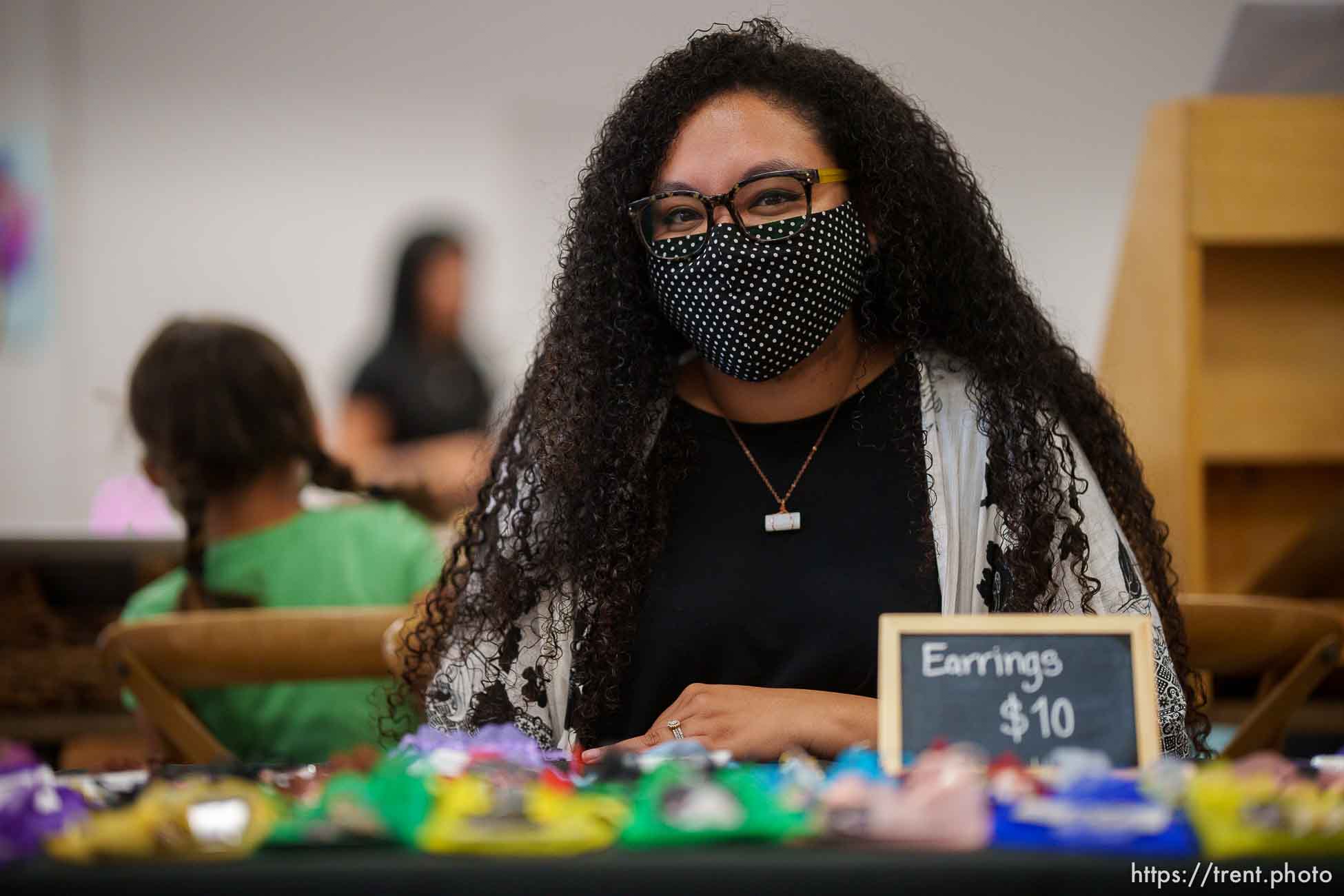 (Trent Nelson  |  The Salt Lake Tribune) Natalie Priddy at Strength in Shades at the föhn event venue in South Jordan on Friday, May 7, 2021. Strength in Shades is a monthly market created by and for female entrepreneurs of color.