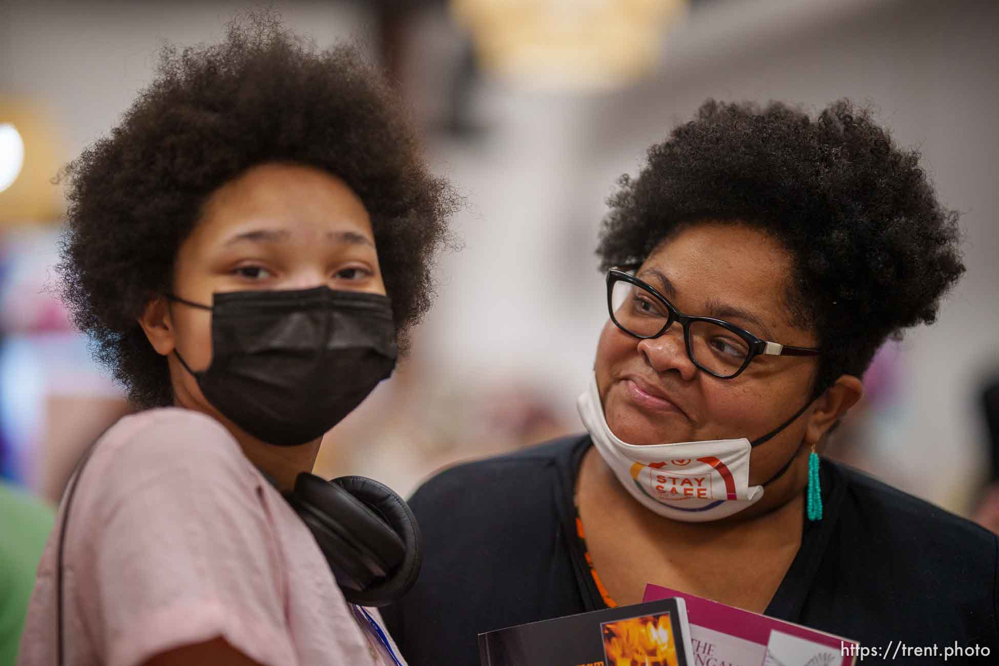 (Trent Nelson  |  The Salt Lake Tribune) August and Michaëlle Martial at Strength in Shades at the föhn event venue in South Jordan on Friday, May 7, 2021. Strength in Shades is a monthly market created by and for female entrepreneurs of color.