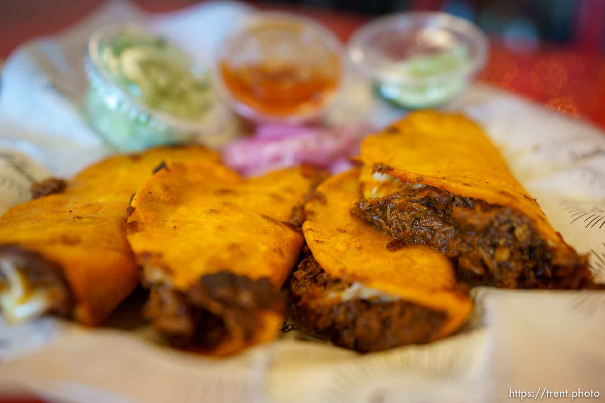 (Trent Nelson  |  The Salt Lake Tribune) Birria Tacos at Santo Taco in Salt Lake City on Monday, May 10, 2021.