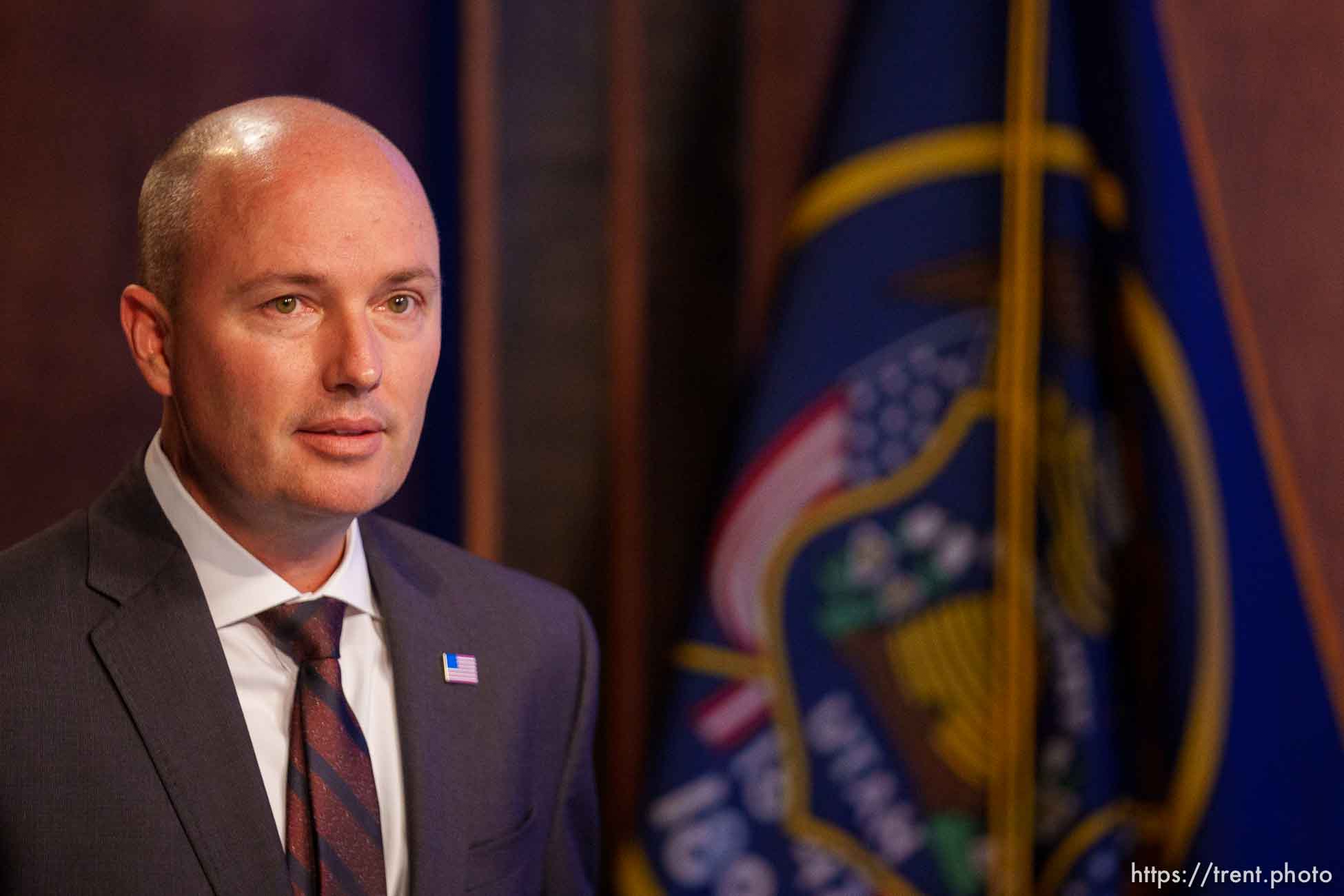 (Trent Nelson  |  The Salt Lake Tribune) Gov. Spencer Cox speaks at his weekly news conference in Salt Lake City on Thursday, May 20, 2021.