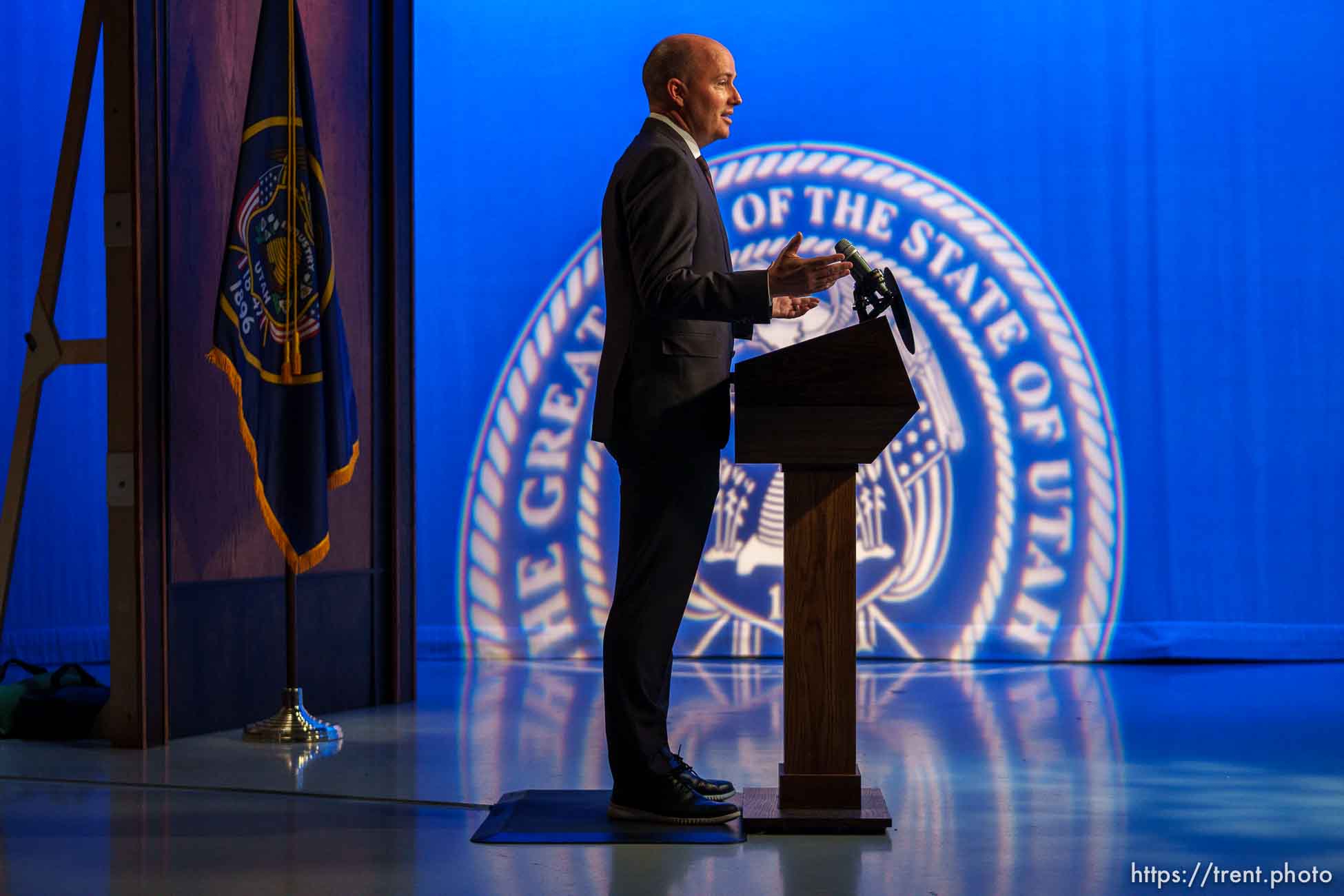 (Trent Nelson  |  The Salt Lake Tribune) Gov. Spencer Cox speaks at his weekly news conference in Salt Lake City on Thursday, May 20, 2021.