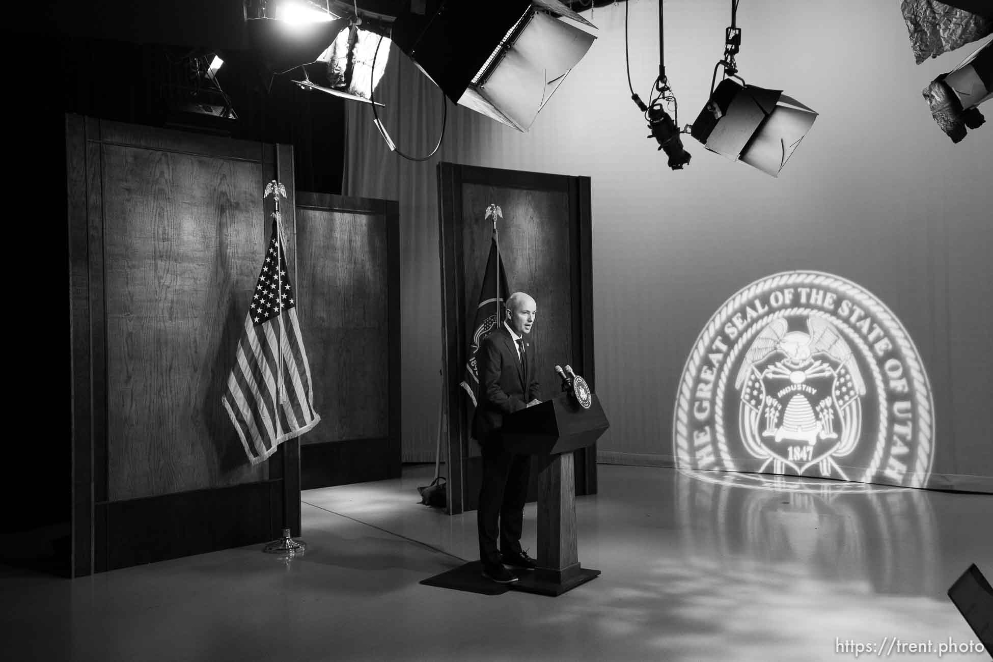 (Trent Nelson  |  The Salt Lake Tribune) Gov. Spencer Cox speaks at his weekly news conference in Salt Lake City on Thursday, May 20, 2021.