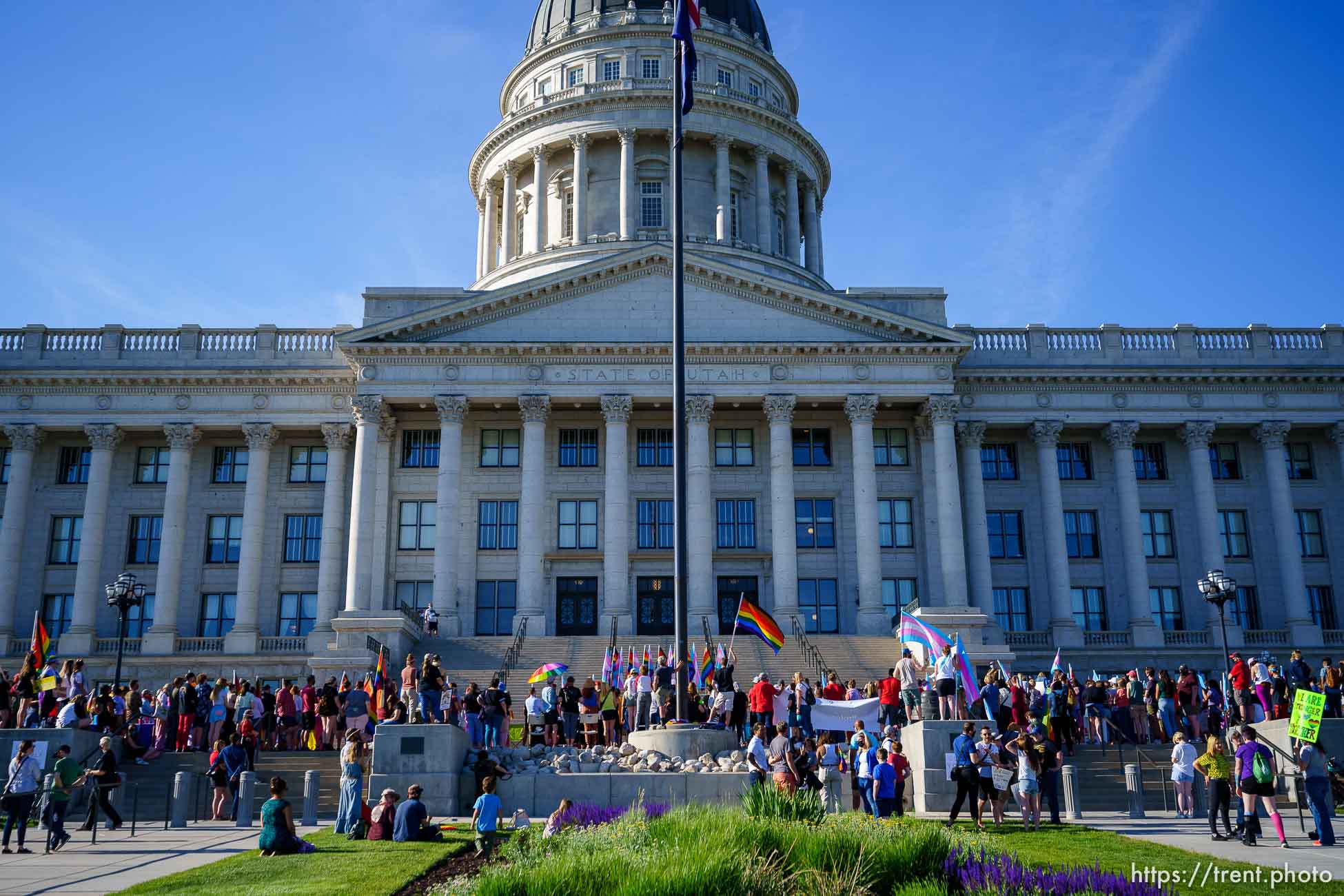 (Trent Nelson  |  The Salt Lake Tribune) A rally put on by Friends, Allies and Mentors of the LGBTQ+ Community, a nonprofit organization created by educators, at the state Capitol in Salt Lake City on Tuesday, May 18, 2021.