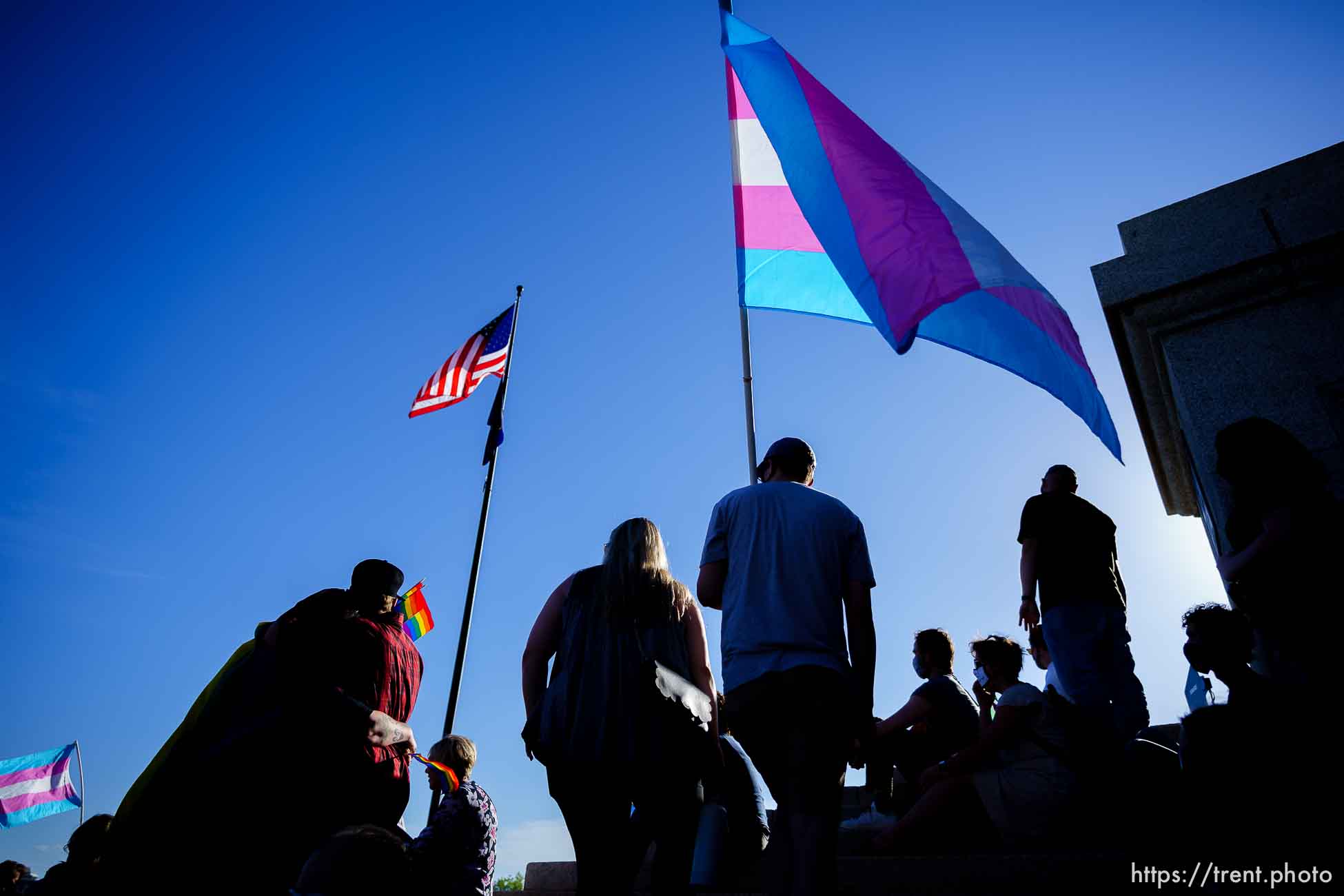 (Trent Nelson  |  The Salt Lake Tribune) A rally put on by Friends, Allies and Mentors of the LGBTQ+ Community, a nonprofit organization created by educators, at the state Capitol in Salt Lake City on Tuesday, May 18, 2021.