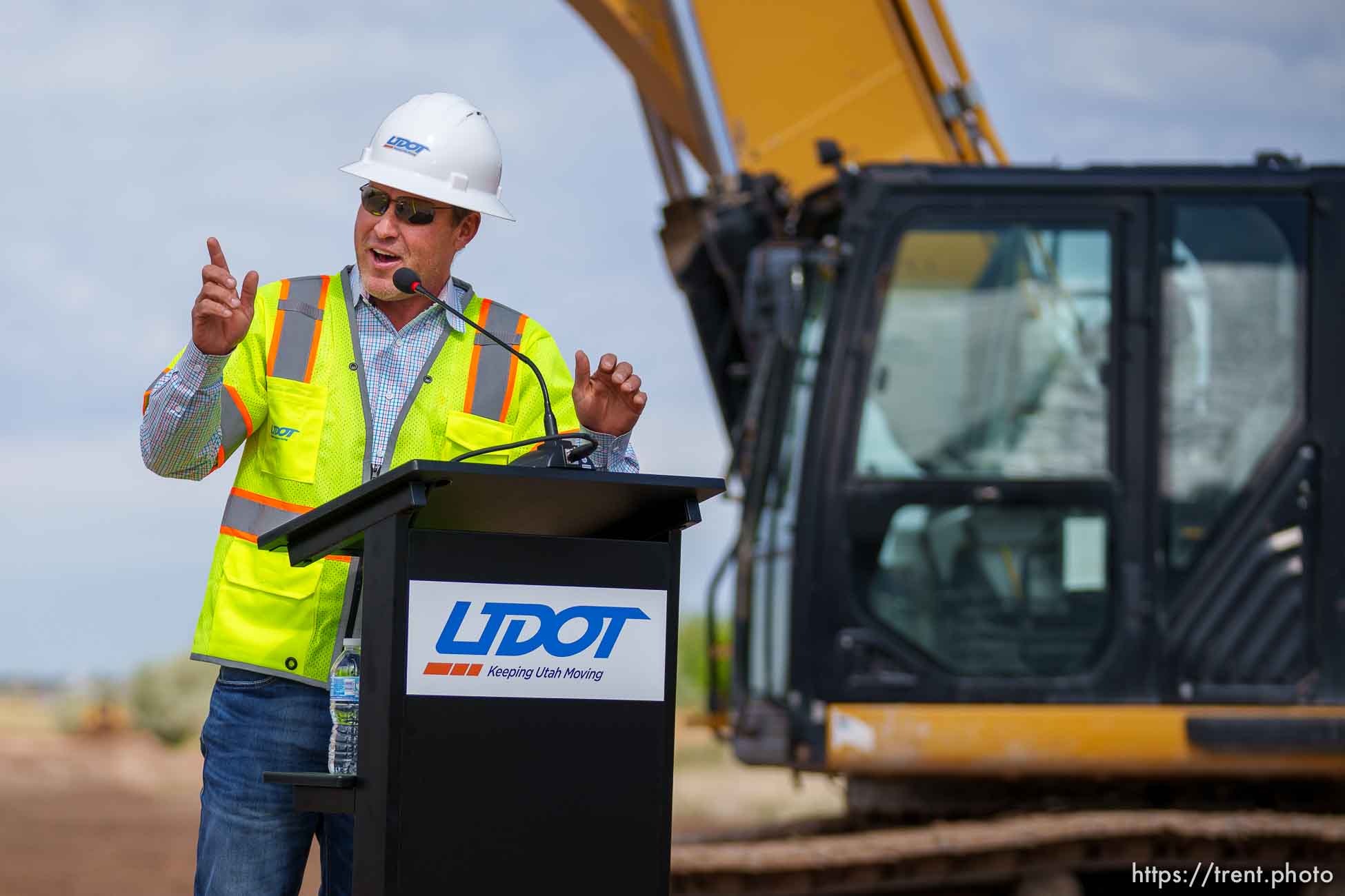 (Trent Nelson  |  The Salt Lake Tribune)  Rep. Mike Schultz, R-Hooper, speaks as UDOT kicks off construction of the West Davis Highway with an event in Layton on Tuesday, May 25, 2021.