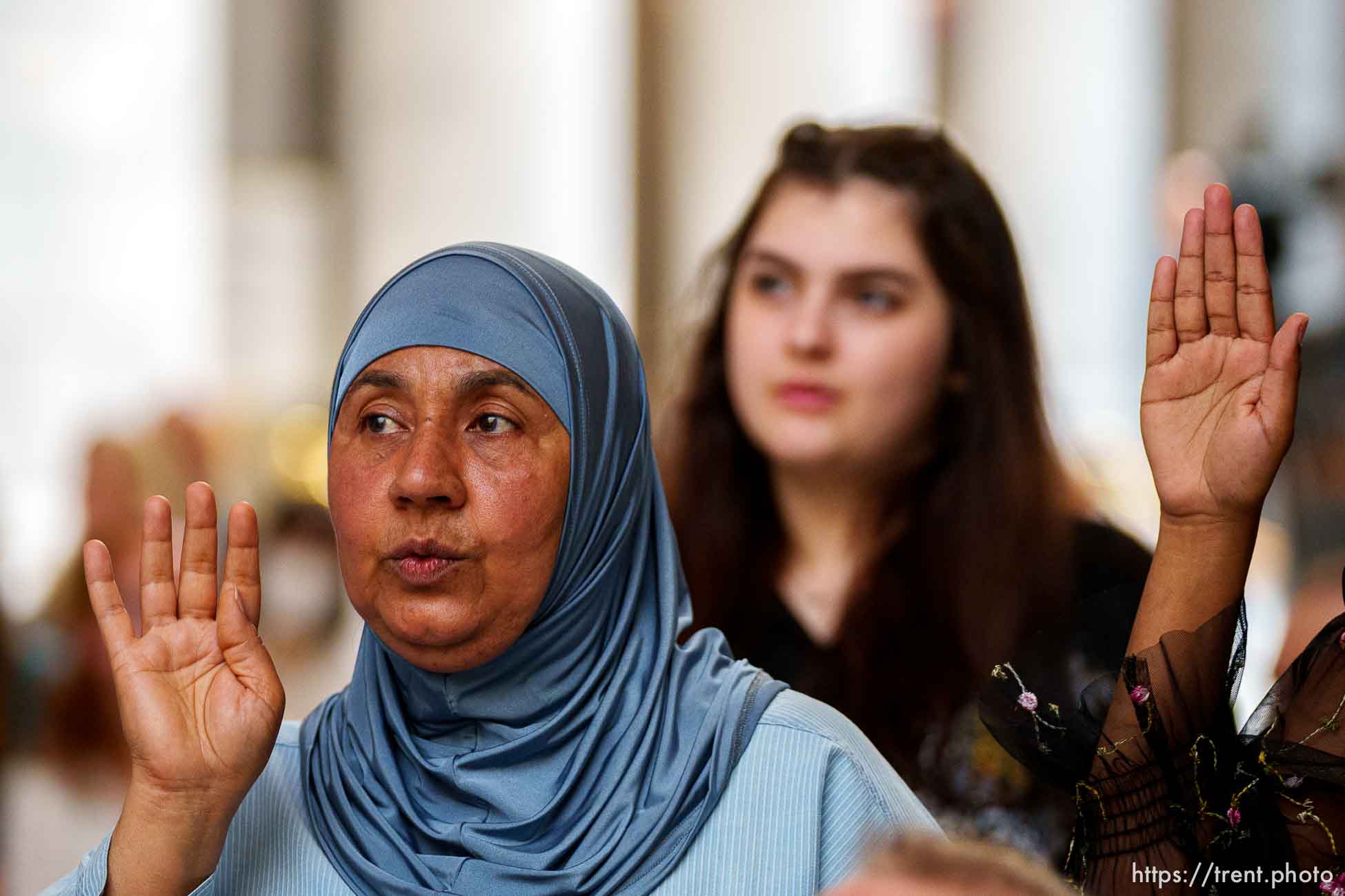 (Trent Nelson  |  The Salt Lake Tribune) 
As part of Utah’s World Refugee Week celebration, 14 refugees will participate in a naturalization ceremony to become citizens of the United States. The event will include a performance by Alex Boye, administration of the Oath of Allegiance, presentation of Certificates of Naturalization and the personal story of a refugee who is now a naturalized citizen
 on Tuesday, June 15, 2021.