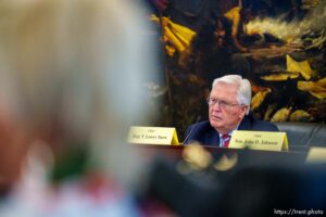 (Trent Nelson  |  The Salt Lake Tribune) Rep. Lowry Snow, R-Santa Clara, at a meeting of the Education Interim Committee at the State Capitol in Salt Lake City on Wednesday, June 16, 2021. Critical race theory in public education was on the agenda.