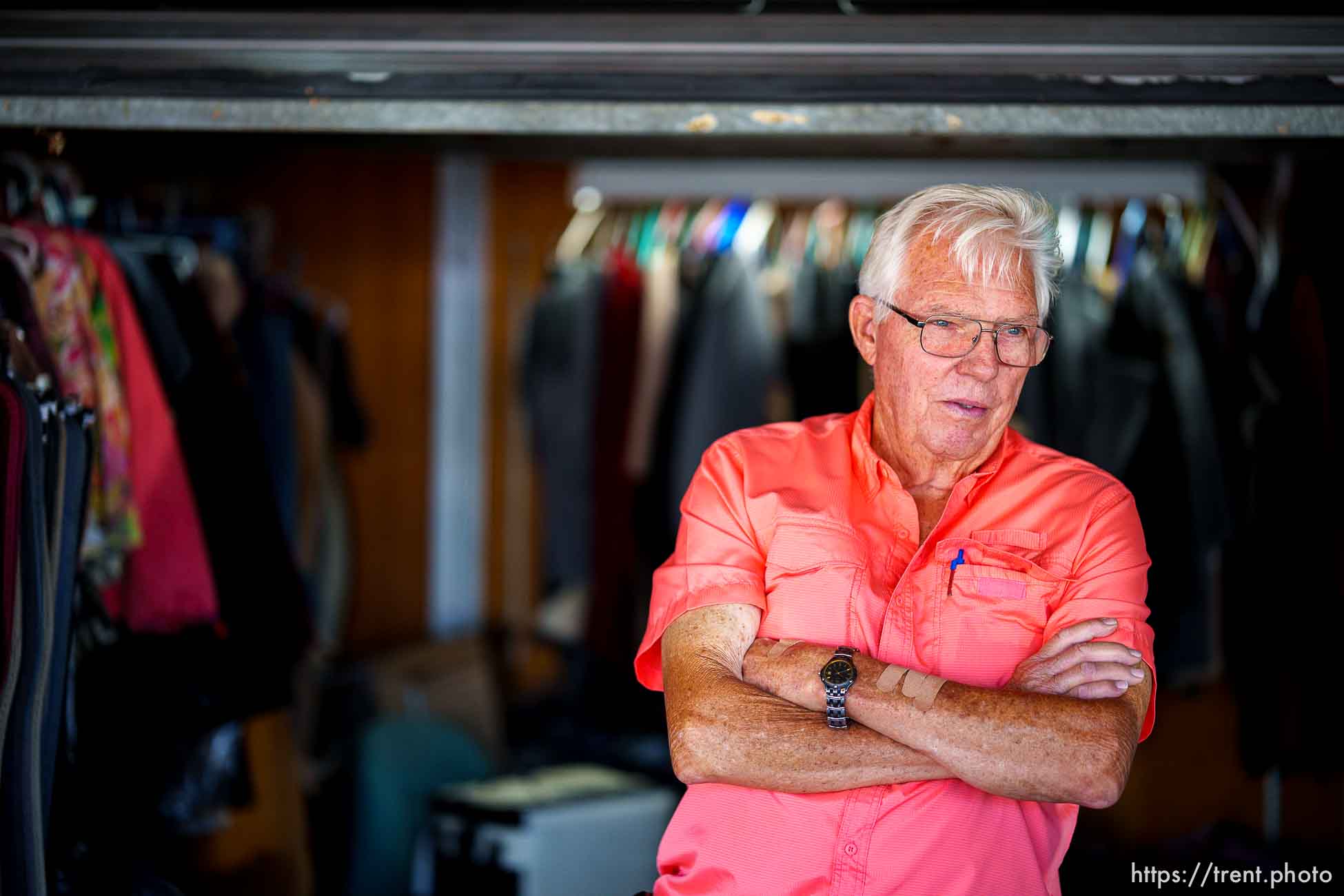 (Trent Nelson  |  The Salt Lake Tribune) John Croshaw, a seller at the swap meet at the Redwood Drive In Theatre & Swap Meet in West Valley City, on Saturday, June 26, 2021.