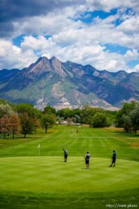 (Trent Nelson  |  The Salt Lake Tribune) Golfers at Mick Riley Golf Course in Murray on Saturday, June 26, 2021.