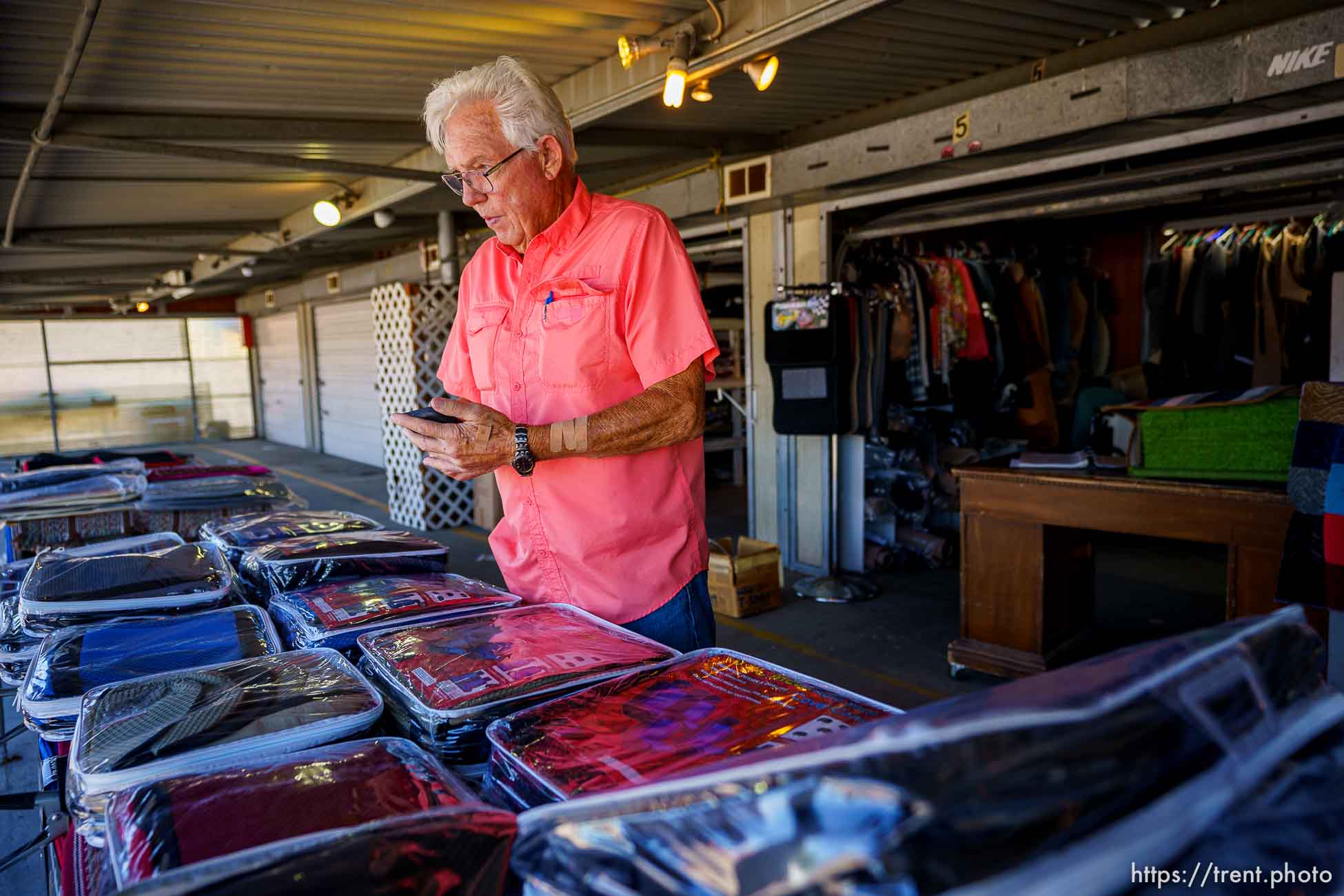 (Trent Nelson  |  The Salt Lake Tribune) John Croshaw, a seller at the swap meet at the Redwood Drive In Theatre & Swap Meet in West Valley City, on Saturday, June 26, 2021.