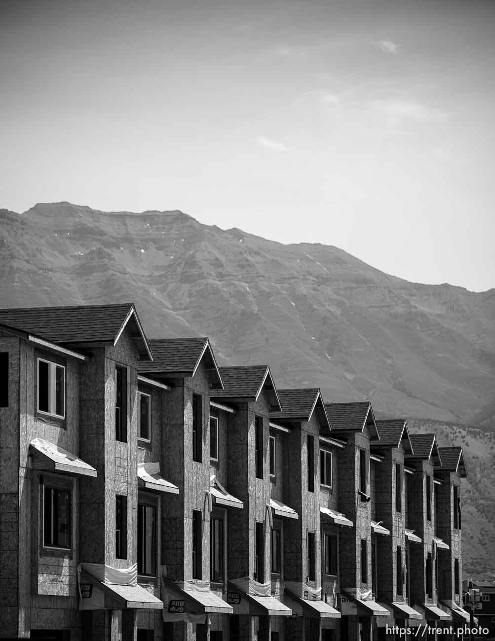 (Trent Nelson  |  The Salt Lake Tribune) Construction of new units at The Meadows in American Fork on Wednesday, June 23, 2021.